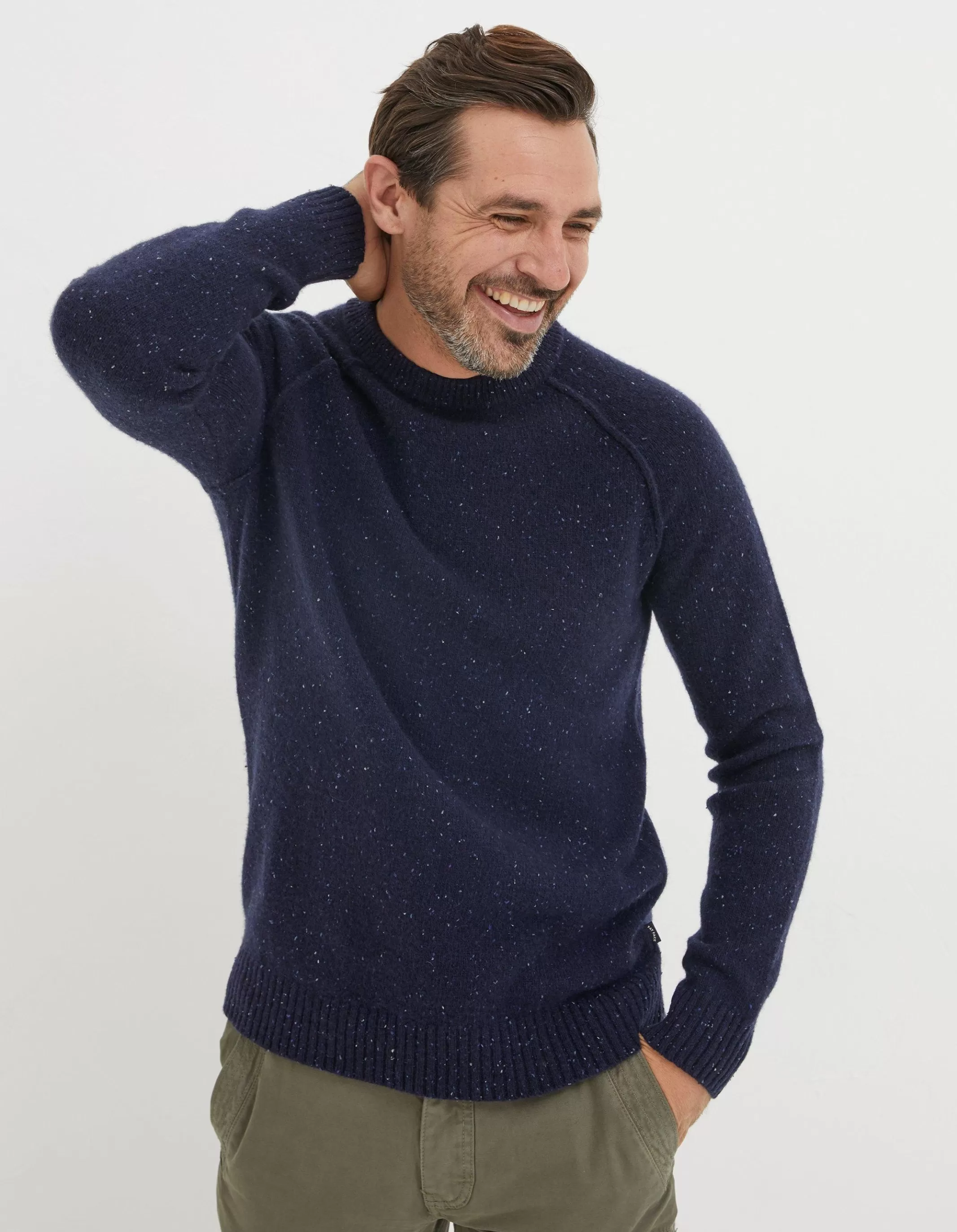 Online FatFace Lambswool Crew Jumper Navy