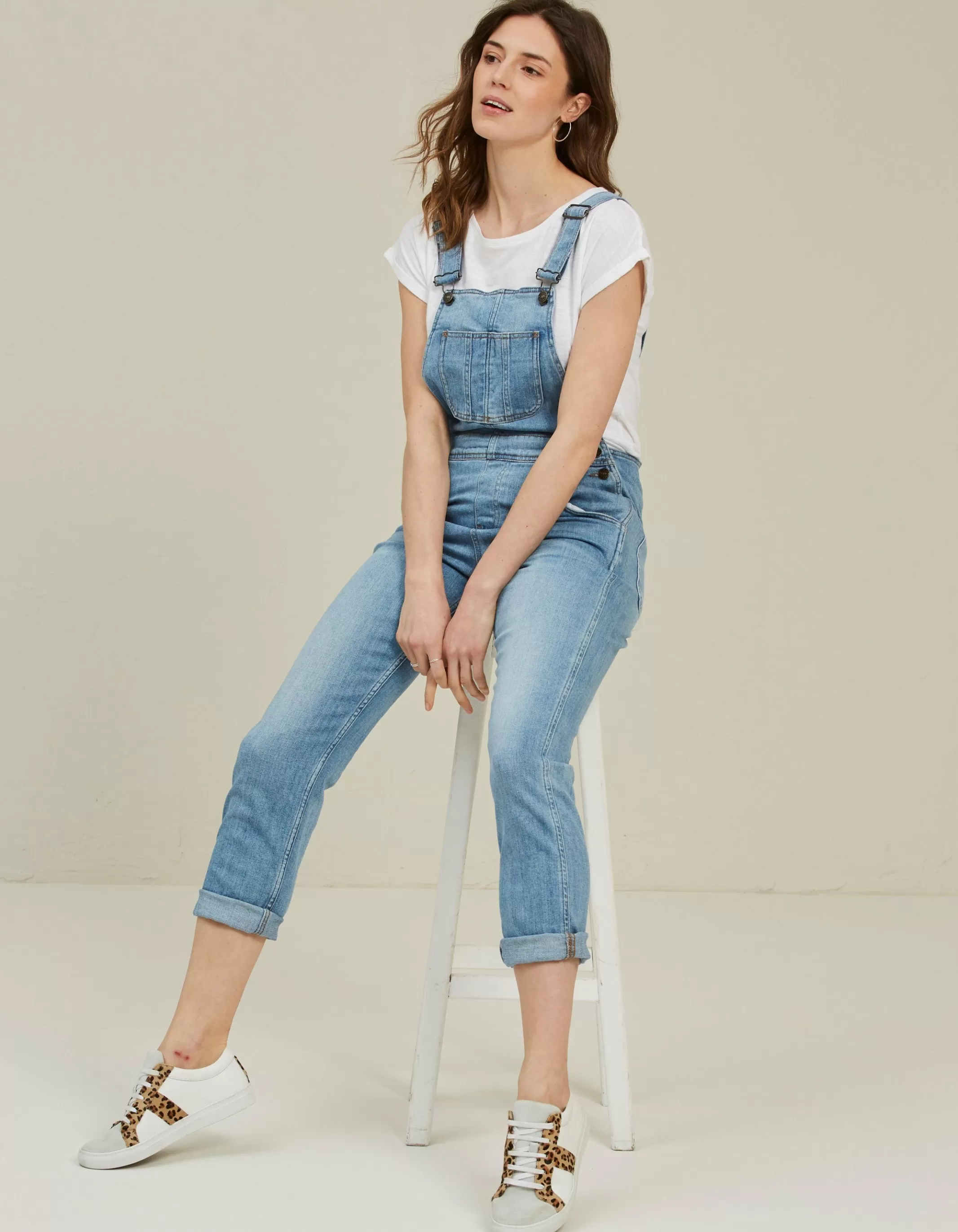 Hot FatFace Lewes Dungarees Light Wash