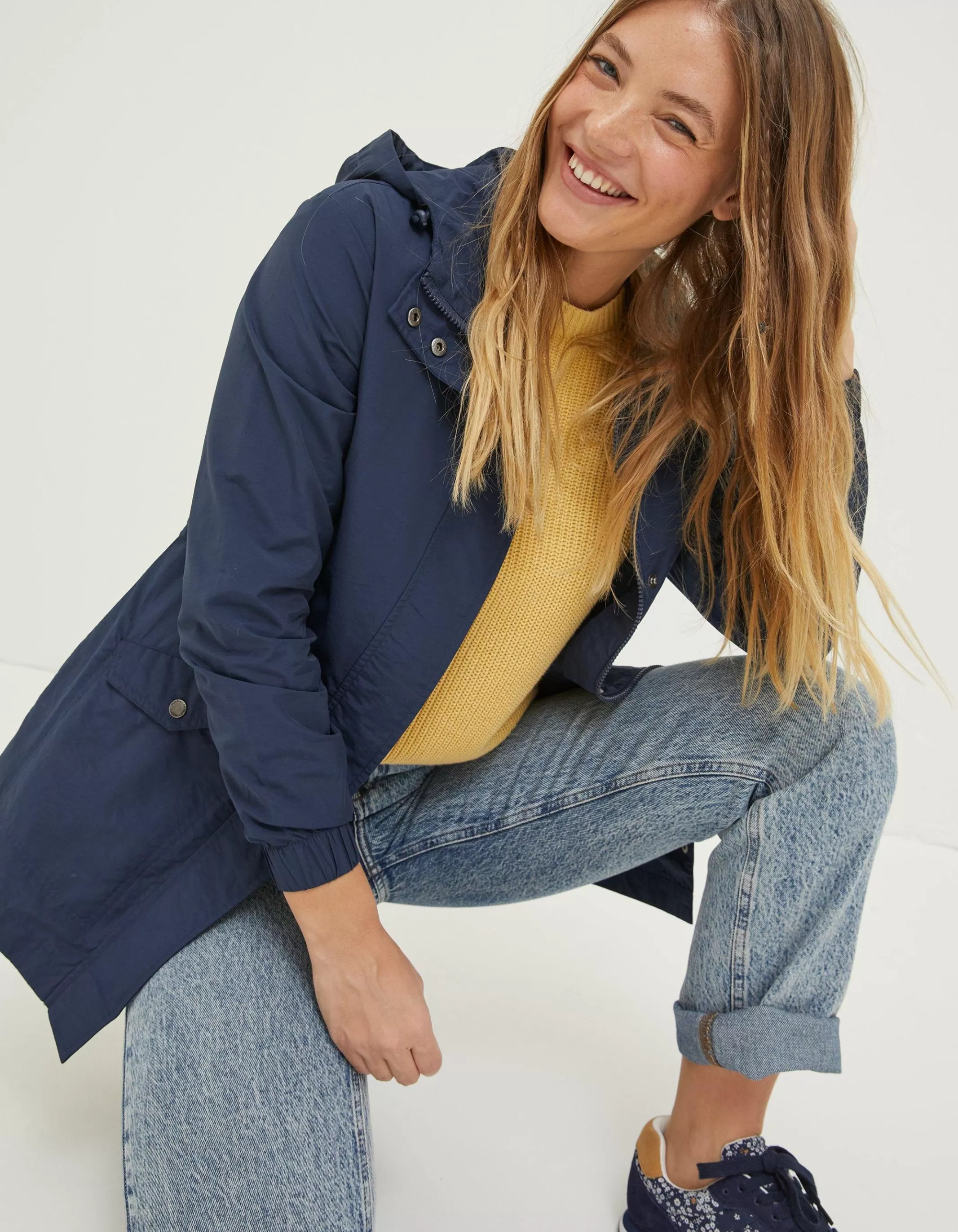 New FatFace Lily Lightweight Parka Navy