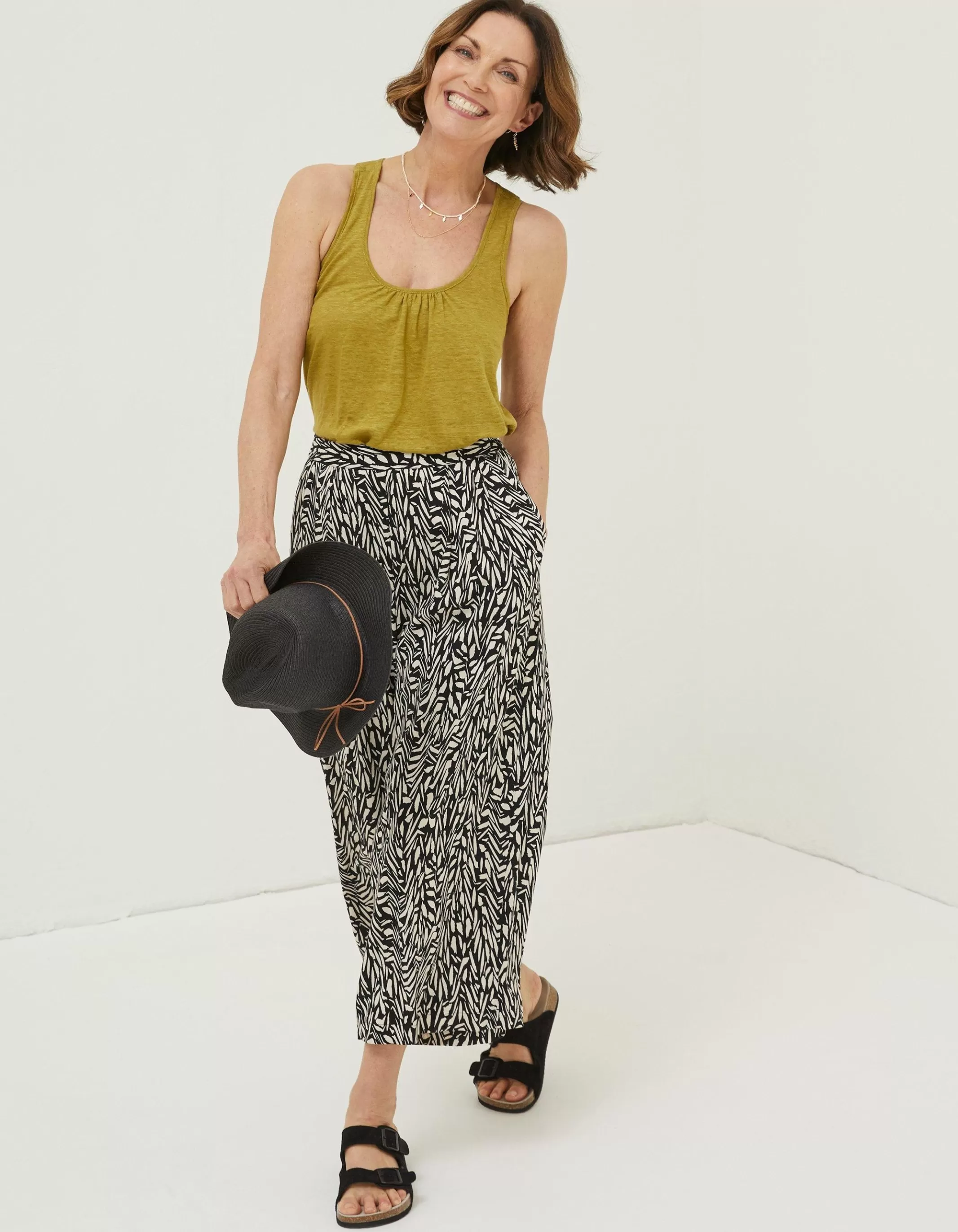 Best Sale FatFace Linen Vest Top Light Olive