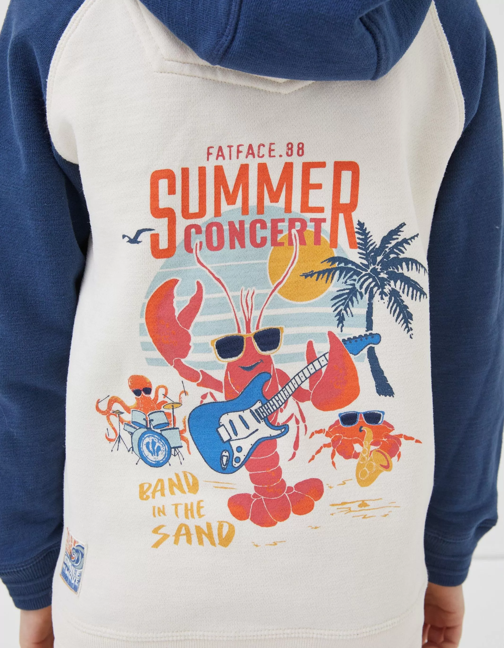 Shop FatFace Lobster Zip Through Hoodie Navy