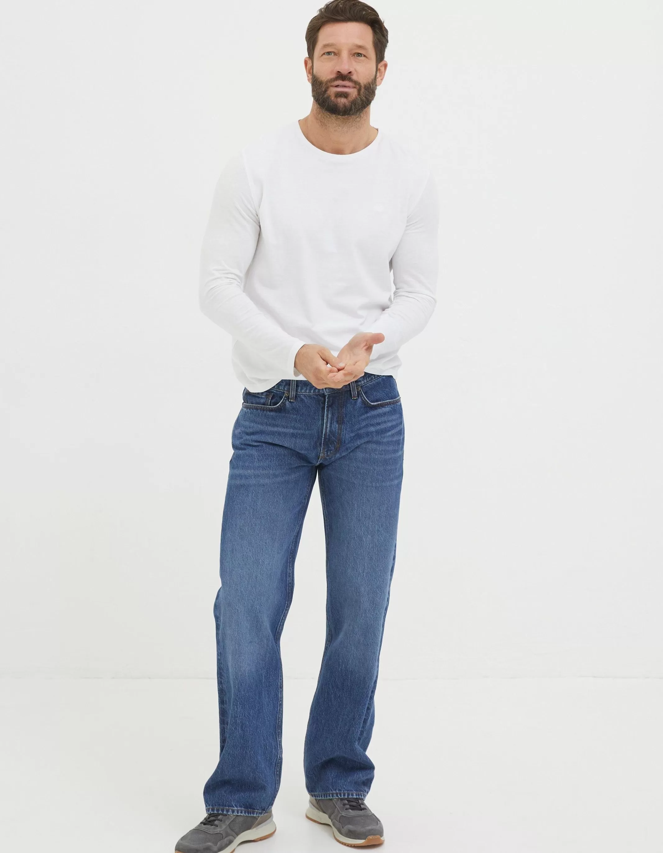 New FatFace Loose Fit Jeans Stone Wash