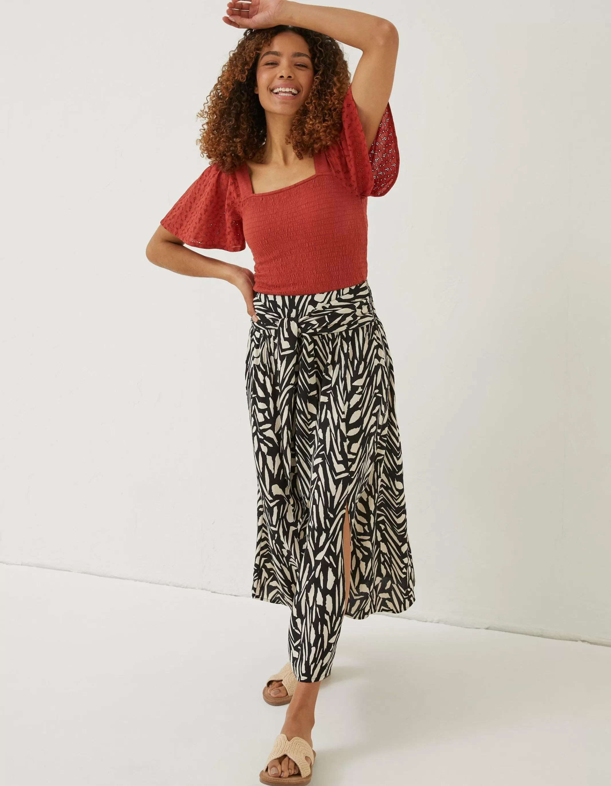 Cheap FatFace Lucy Top Rust Red