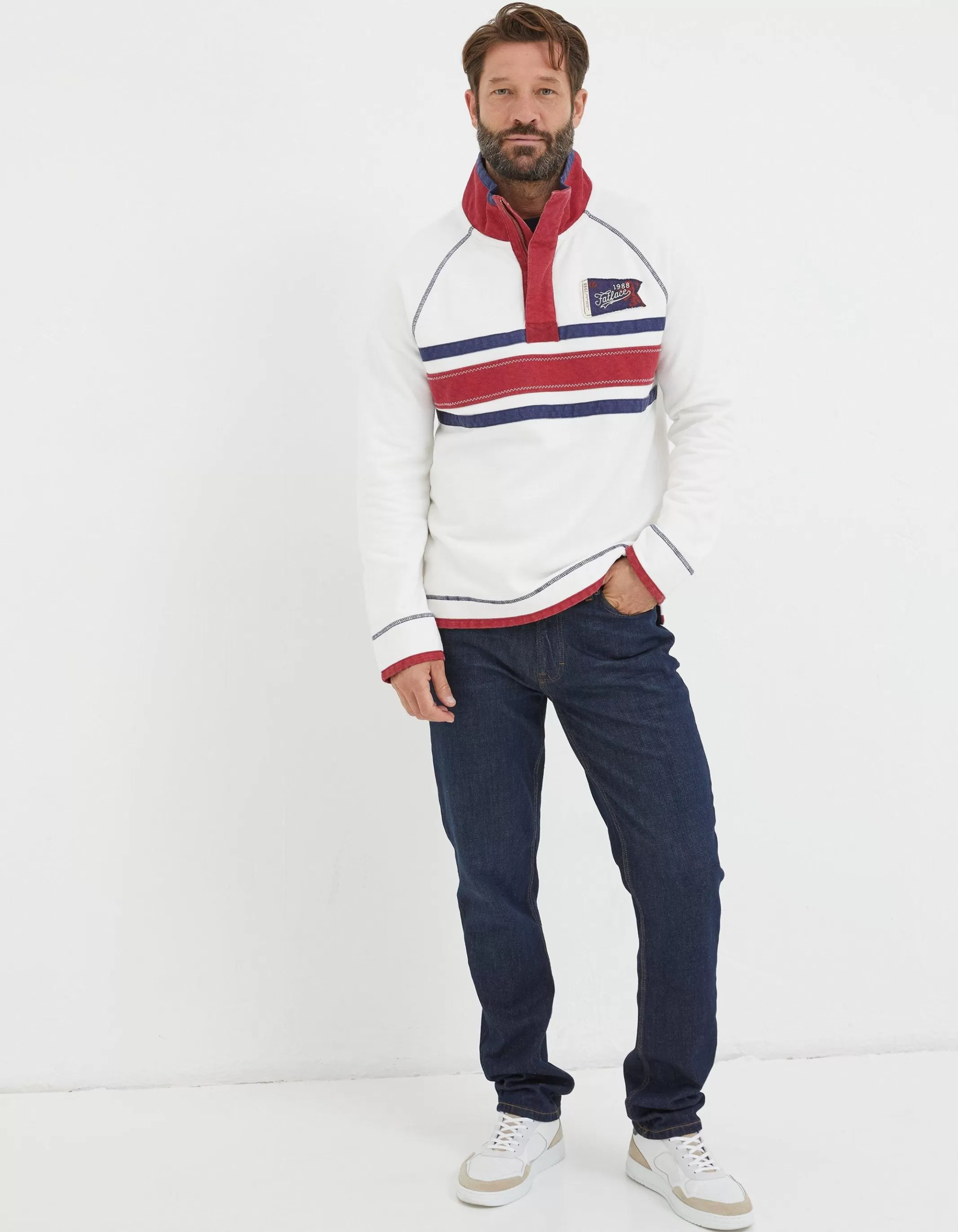 Hot FatFace Nation Airlie England Sweatshirt White