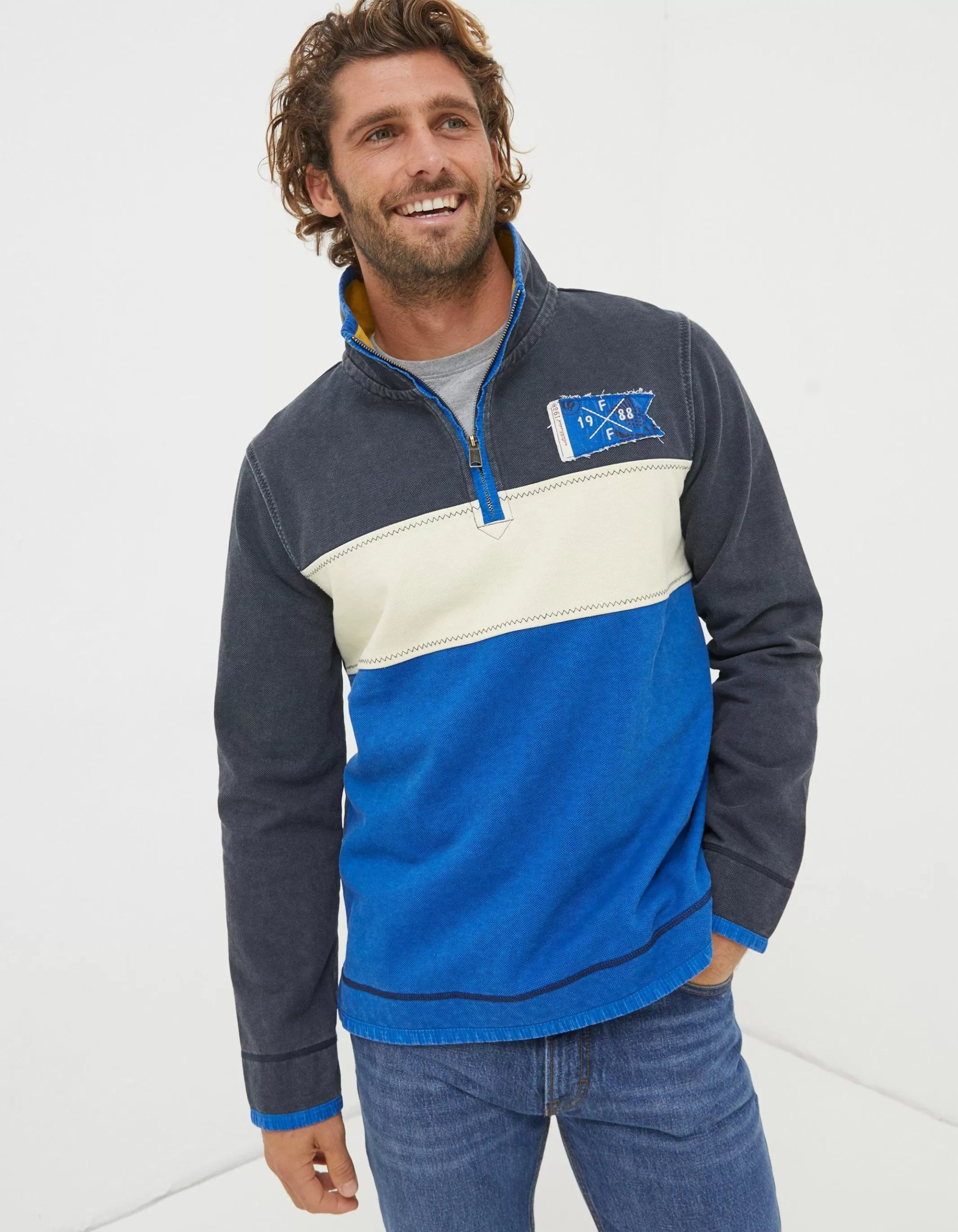 Hot FatFace Nation Airlie Scotland Sweatshirt Blue