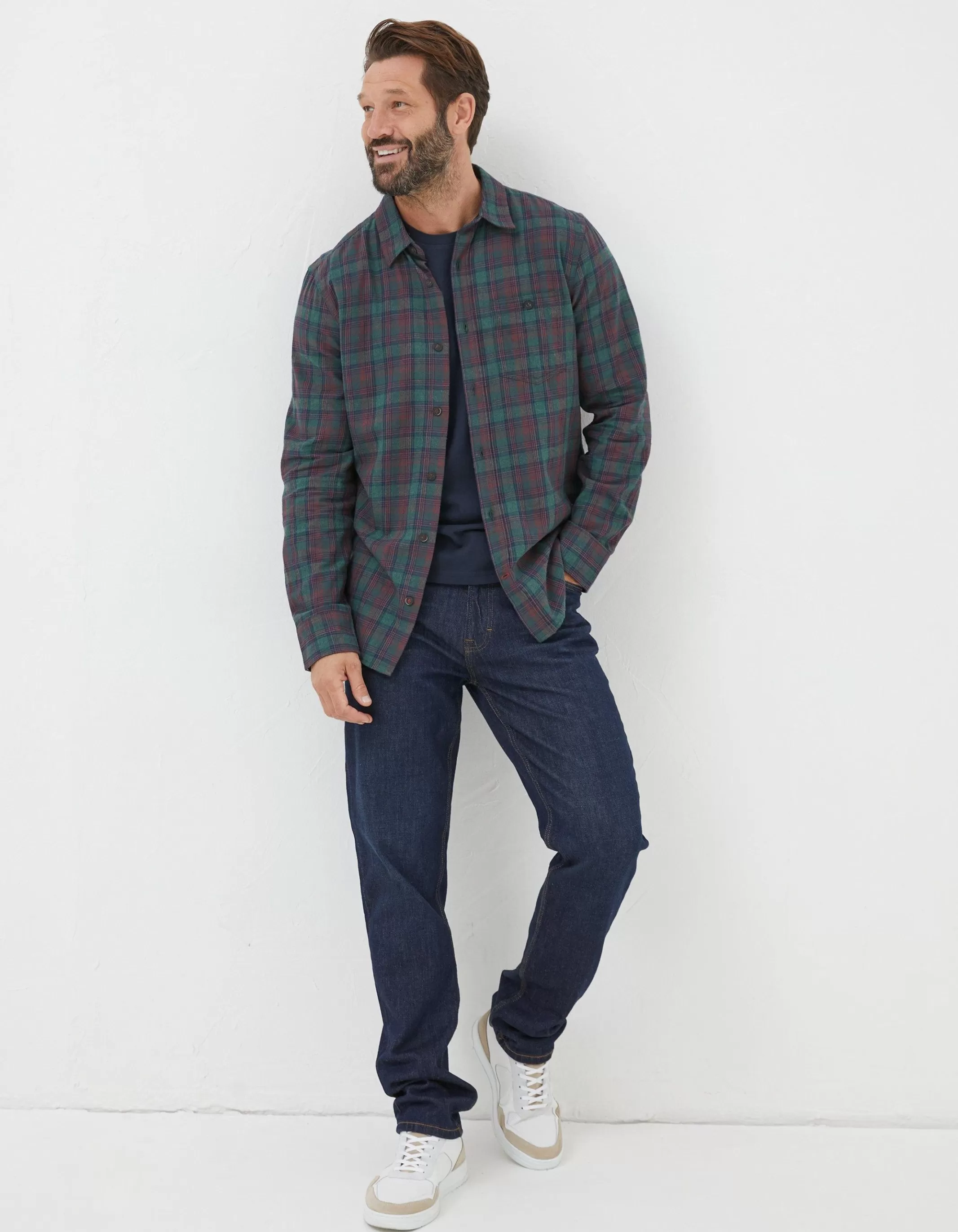 Sale FatFace Nevis Check Shirt Emerald Green