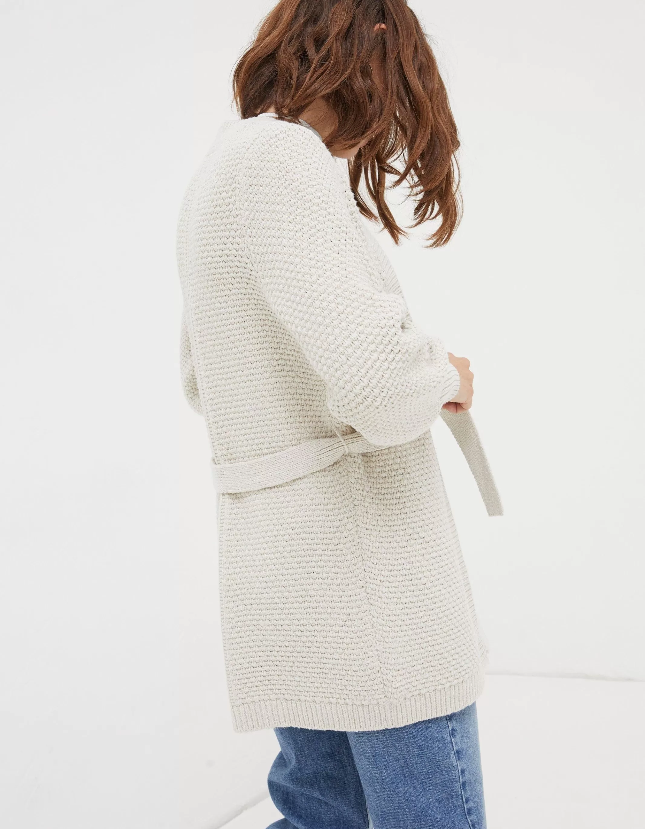 Online FatFace Olivia Belted Cardigan Ivory