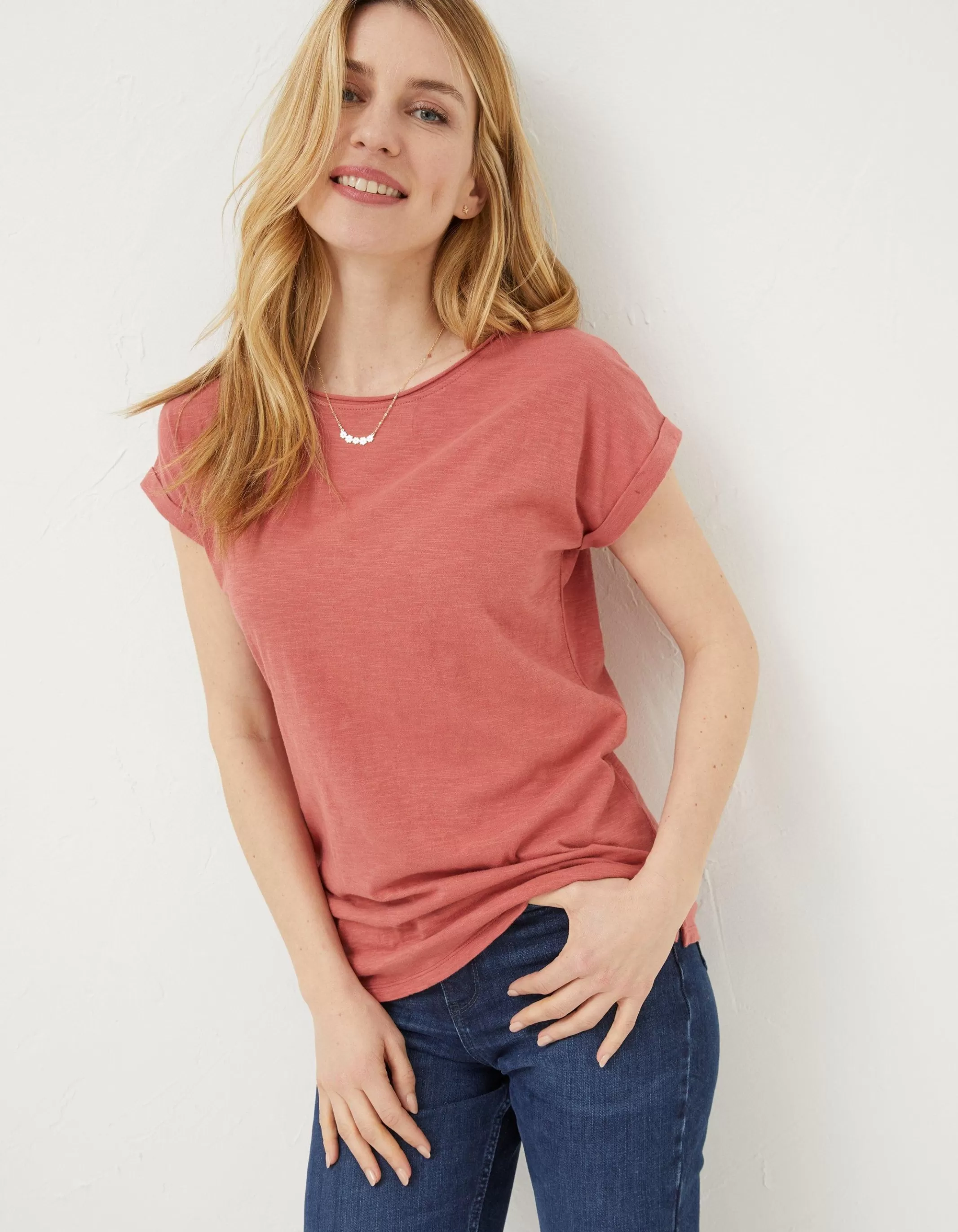 Best FatFace Organic Cotton Ivy T Shirt Washed Red