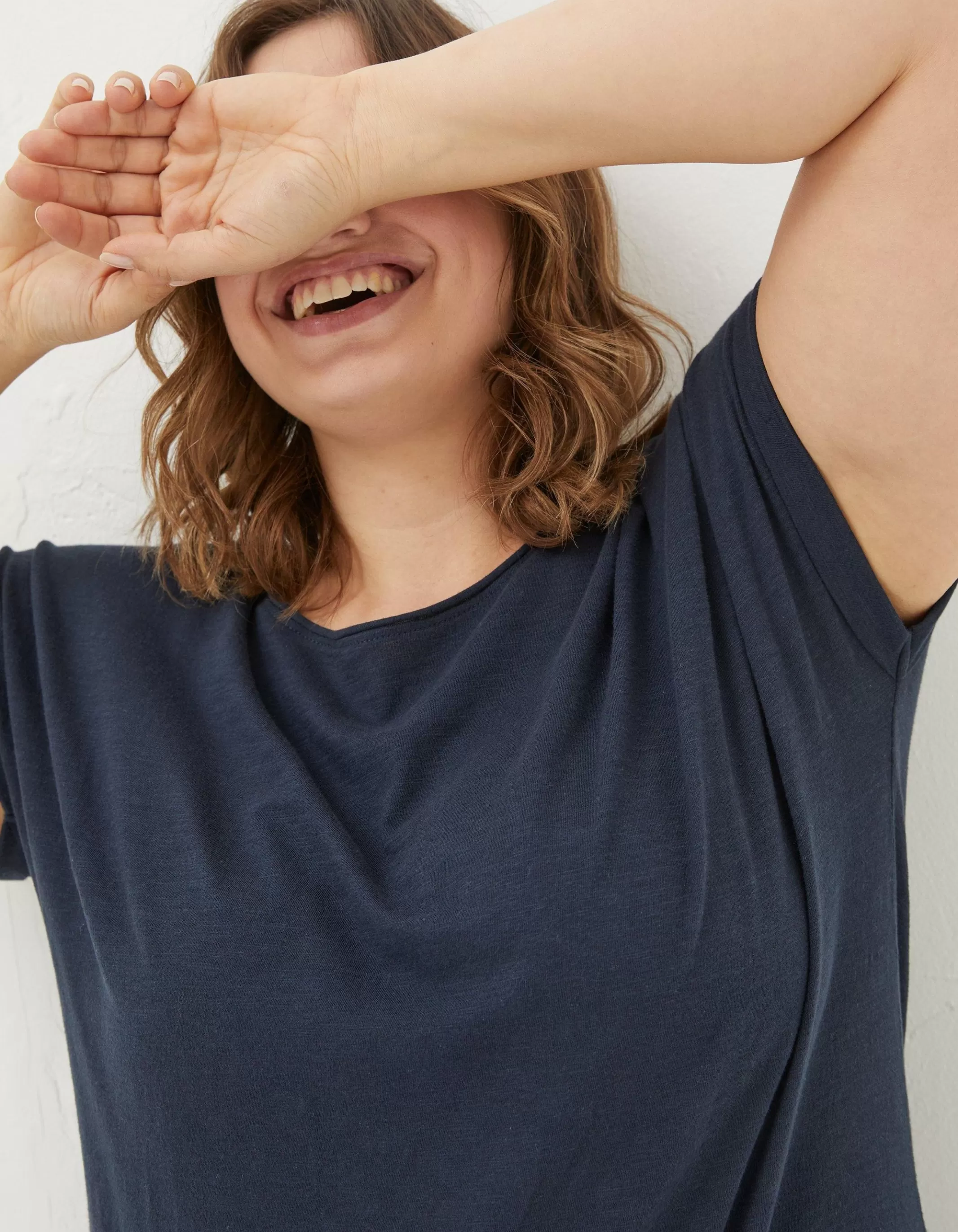 Outlet FatFace Organic Cotton Ivy T Shirt Navy