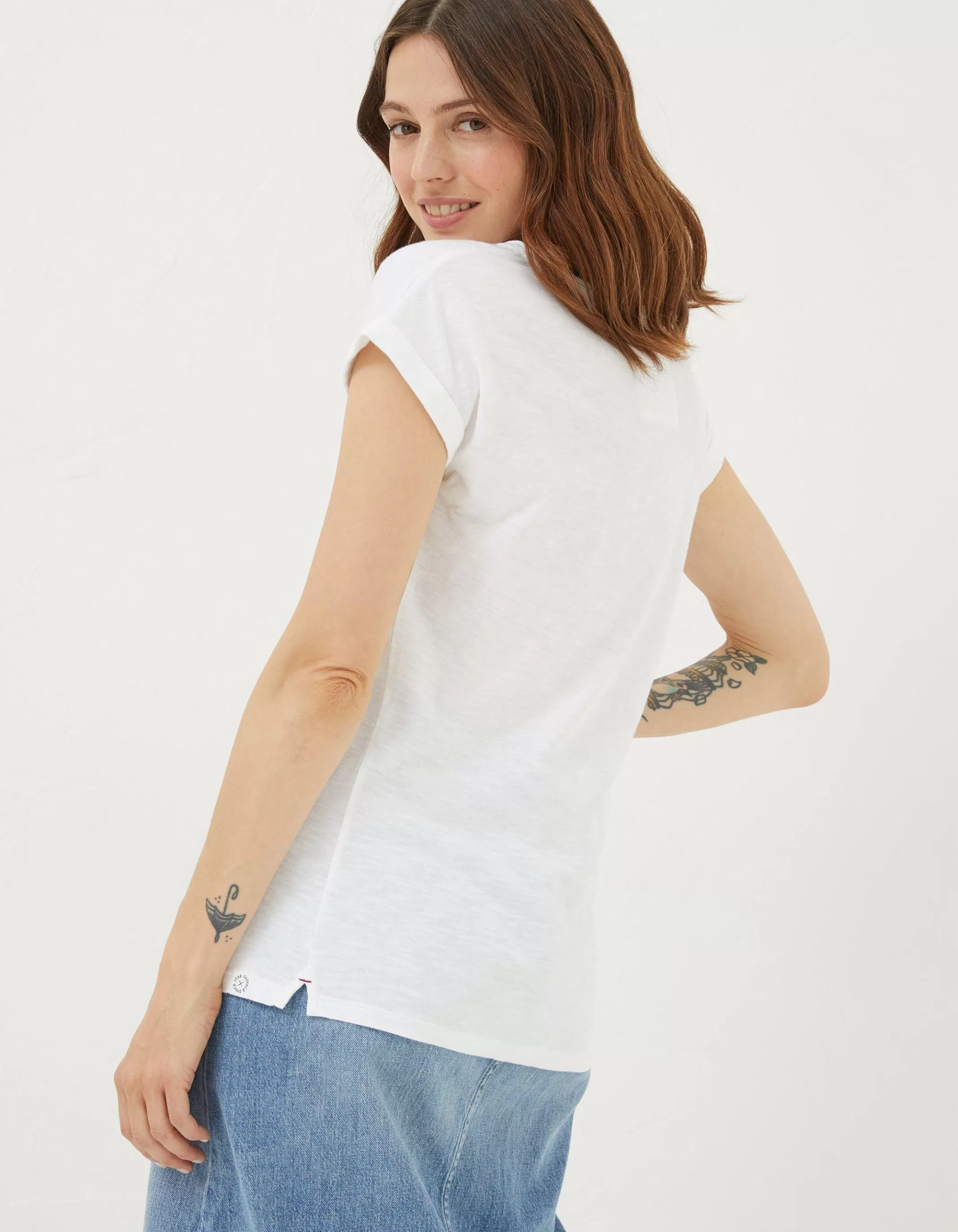 Cheap FatFace Organic Cotton Ivy T Shirt White