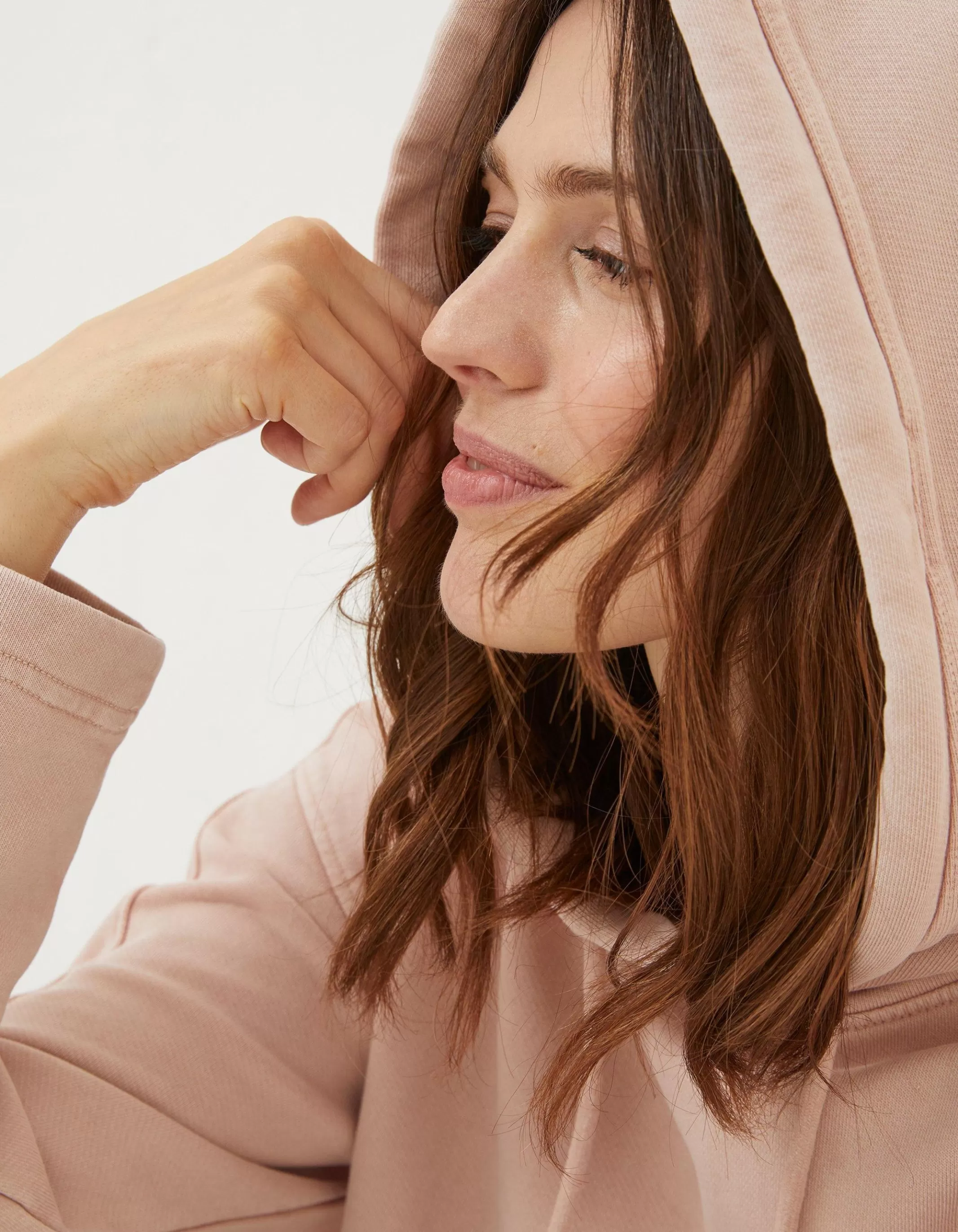 Outlet FatFace Organic Cotton Luna Hoodie Light Pink