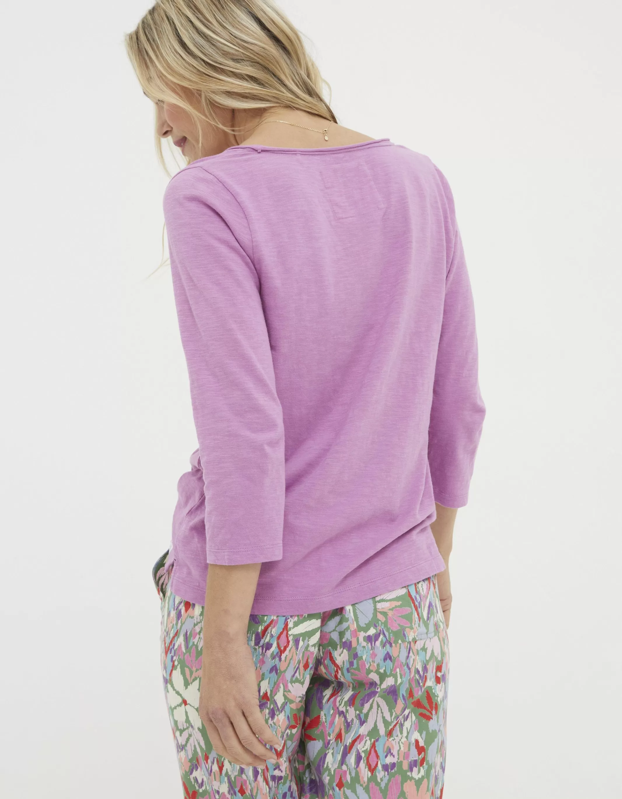 Outlet FatFace Organic Cotton Porter T Shirt Berry Pink