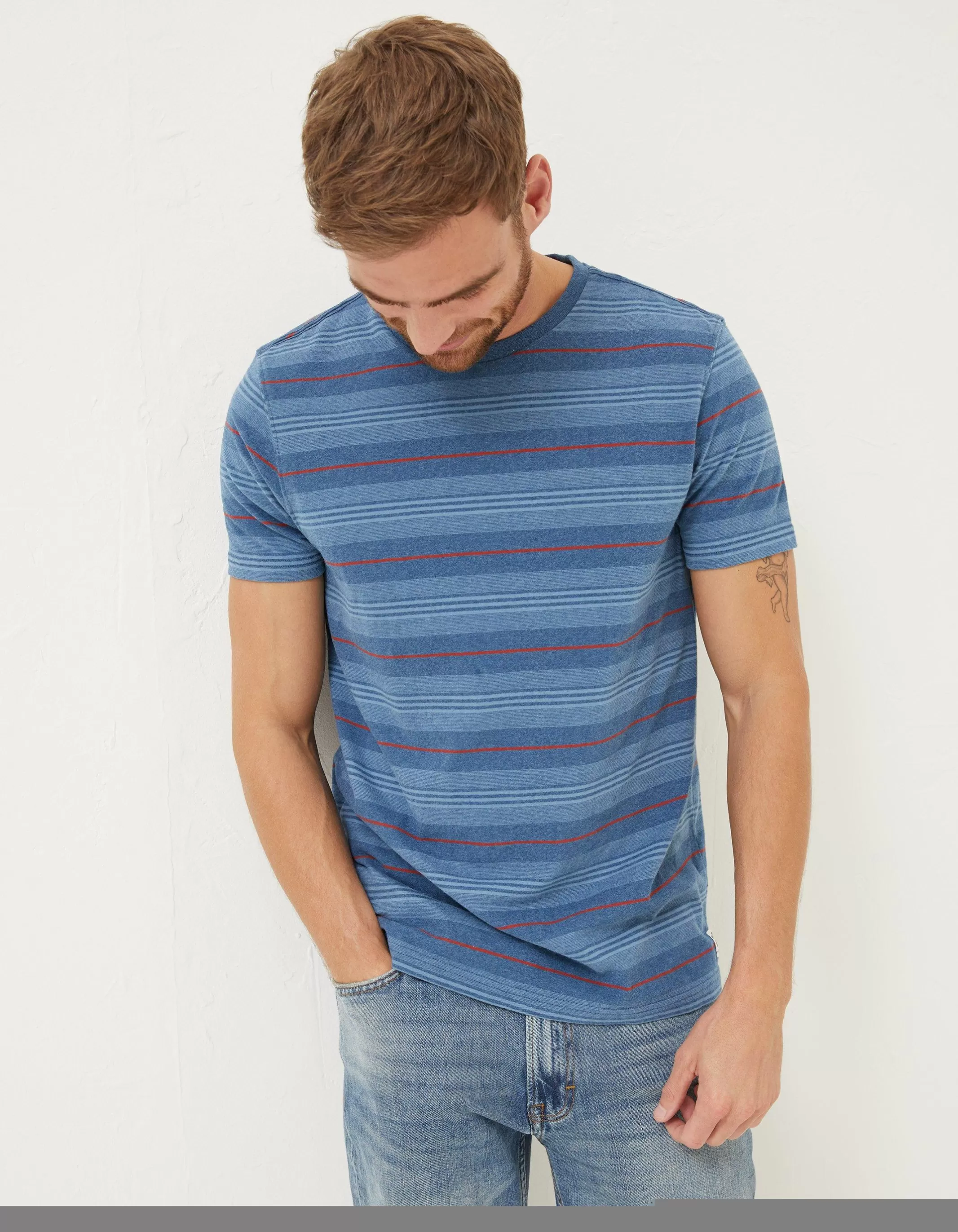 Fashion FatFace Padstow Stripe T-Shirt Navy