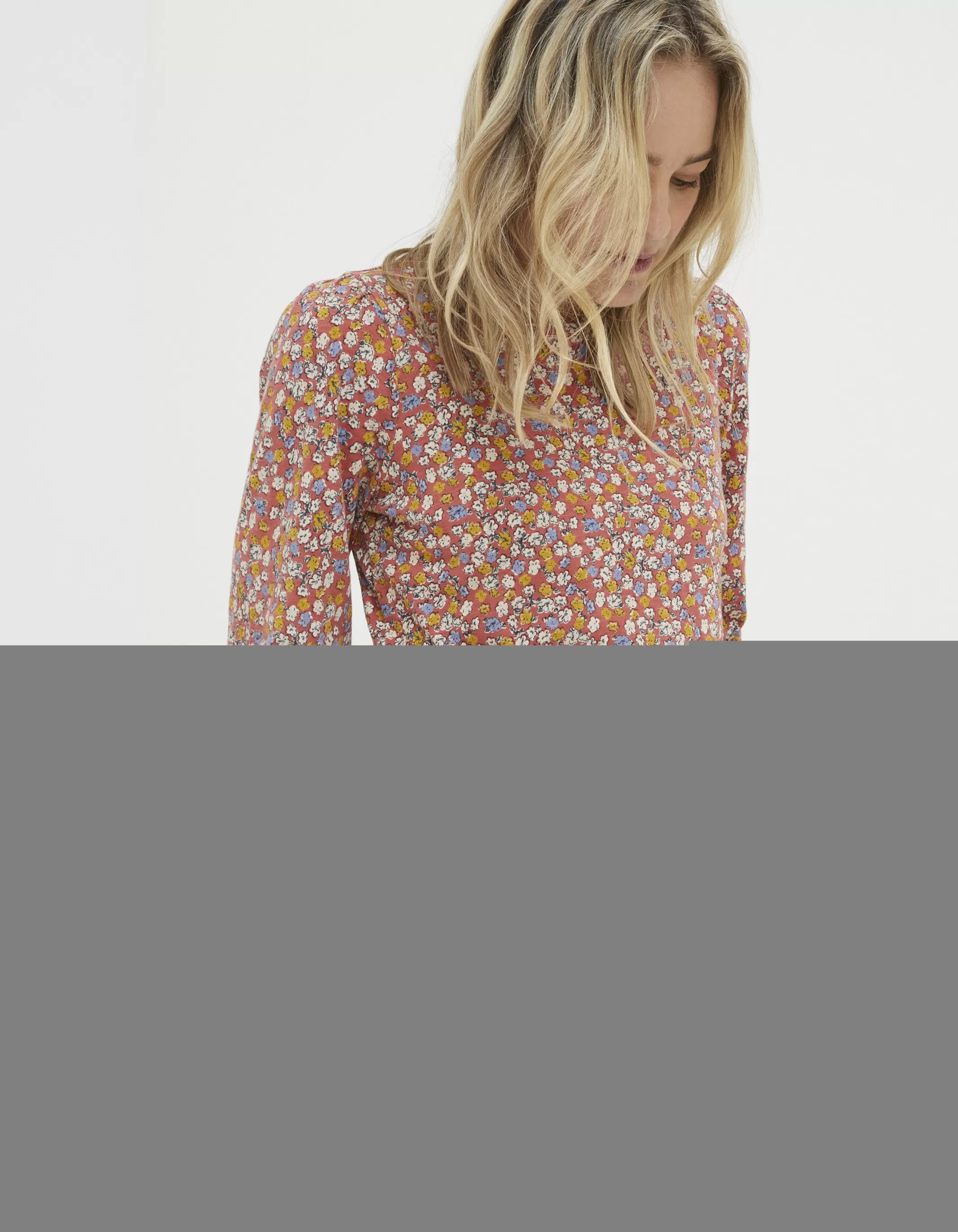 Clearance FatFace Penny Gradient Floral Top Vintage Red
