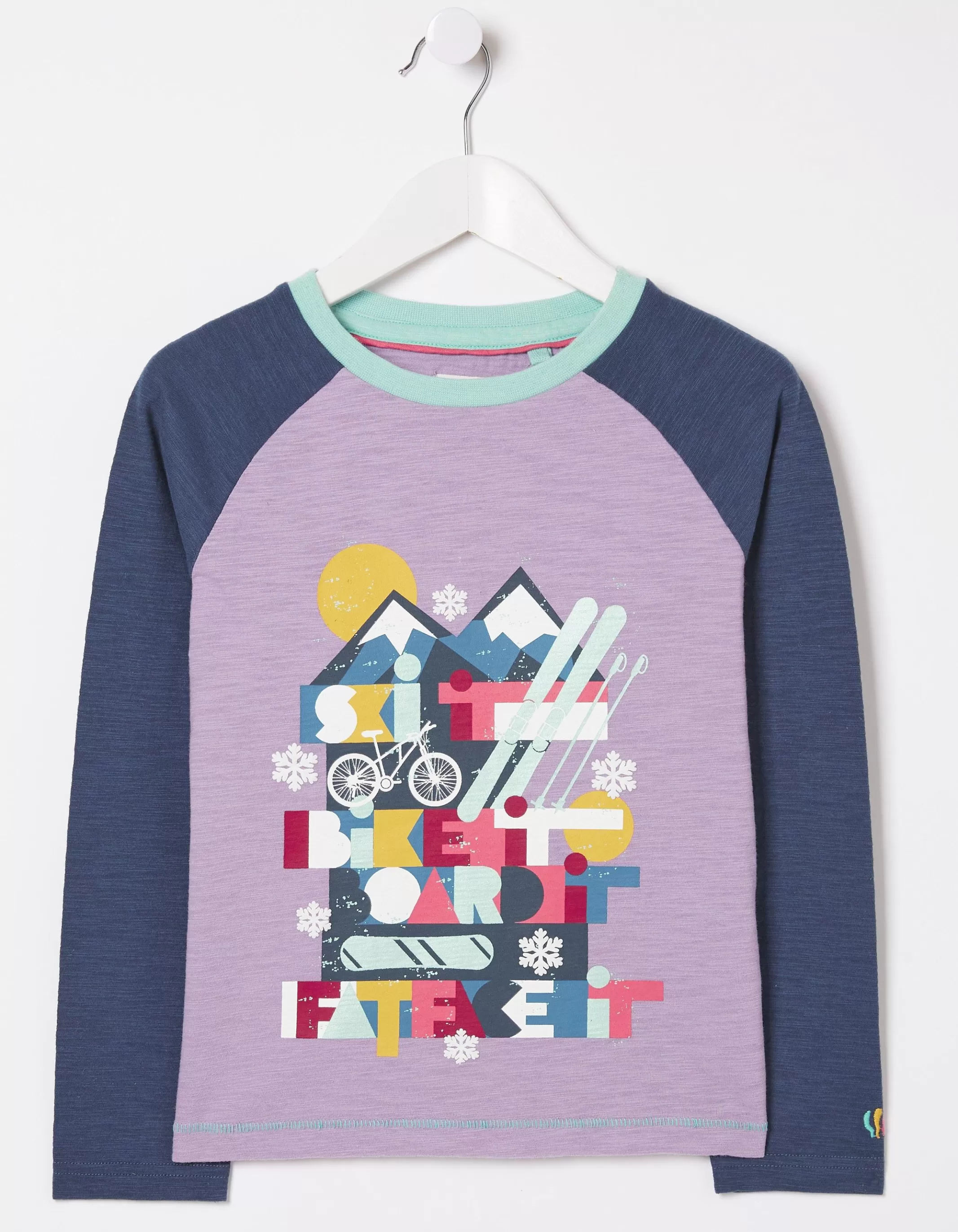 Flash Sale FatFace Raglan Ski Jersey T-Shirt Lilac