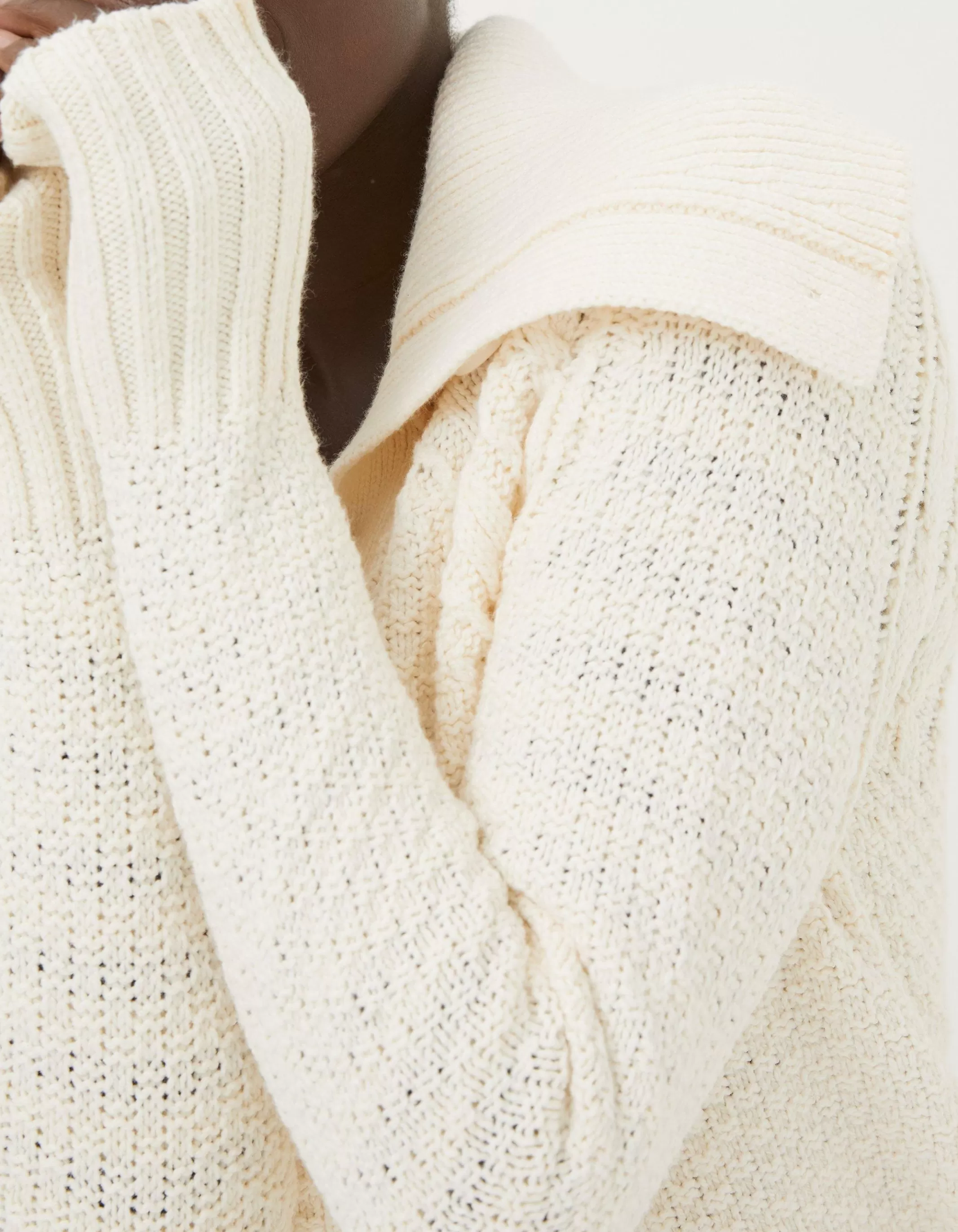 Hot FatFace Raya Collared Cardigan Ivory