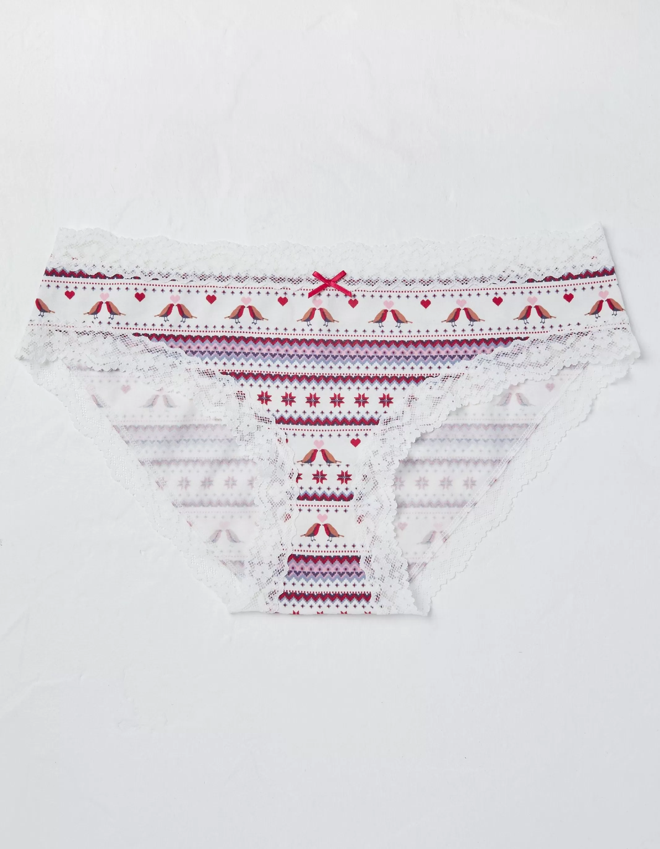 New FatFace Robin Fairisle Short Knickers White
