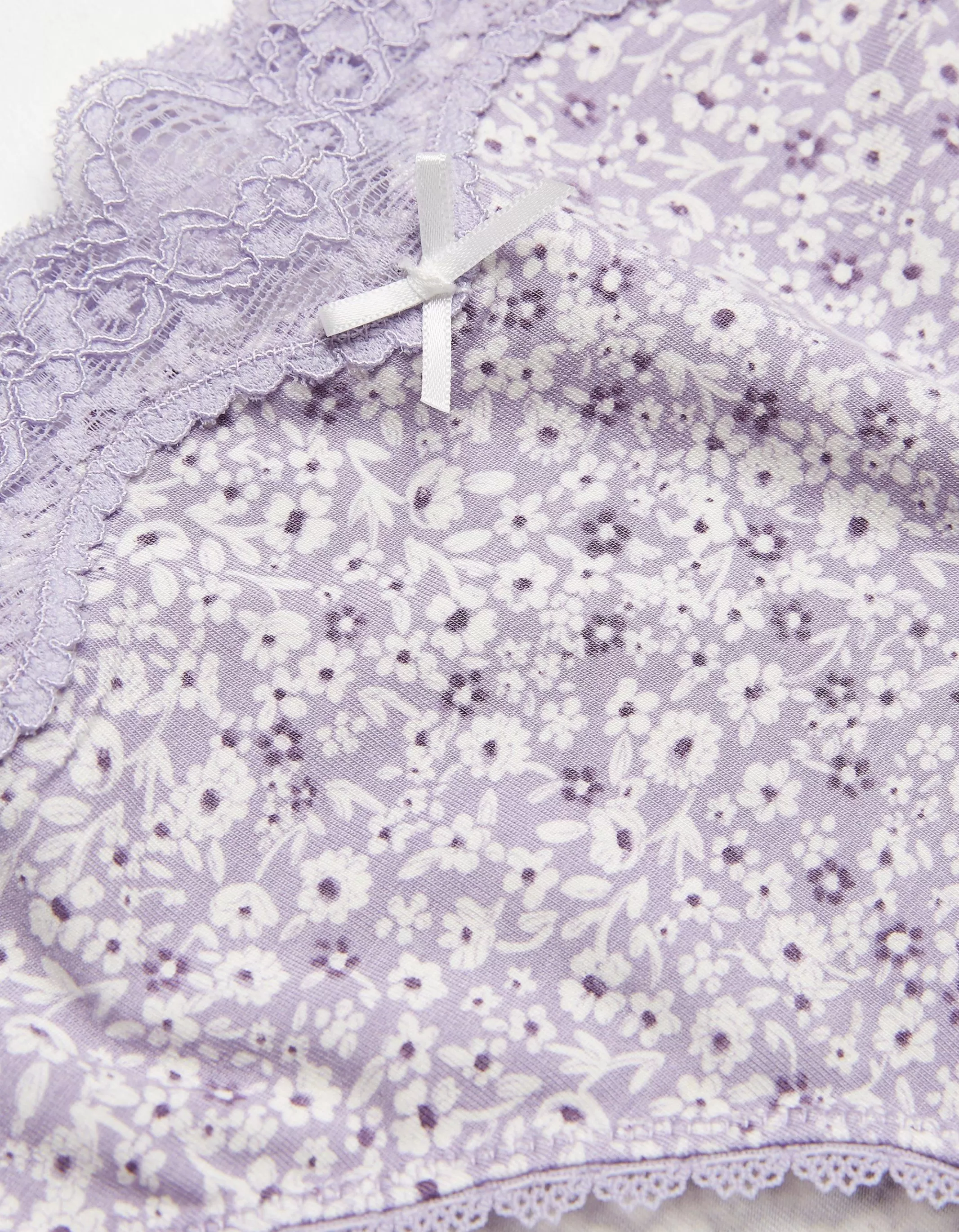 Hot FatFace Rosie Floral Mini Knickers Lilac
