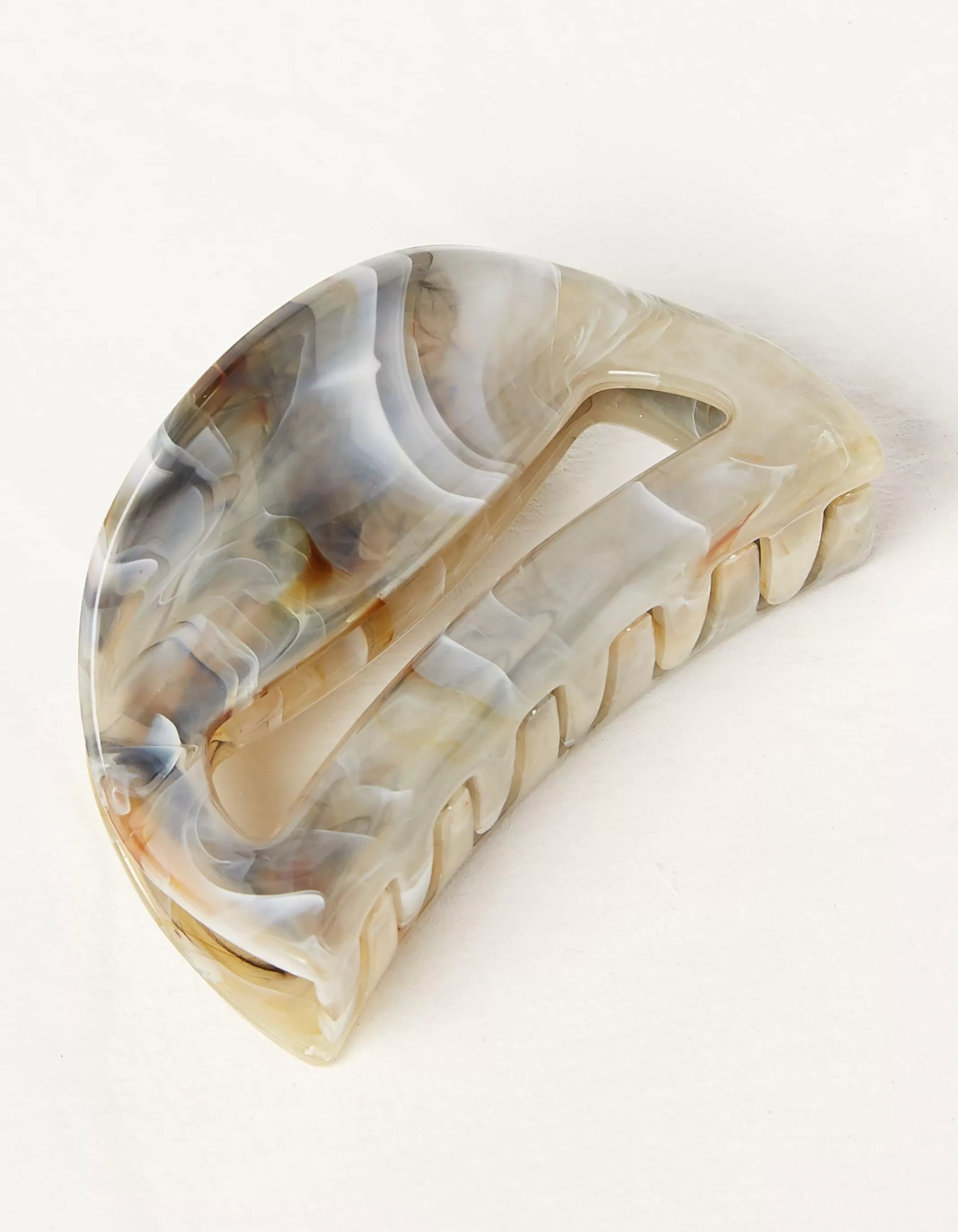 Sale FatFace Round Claw Clip Natural
