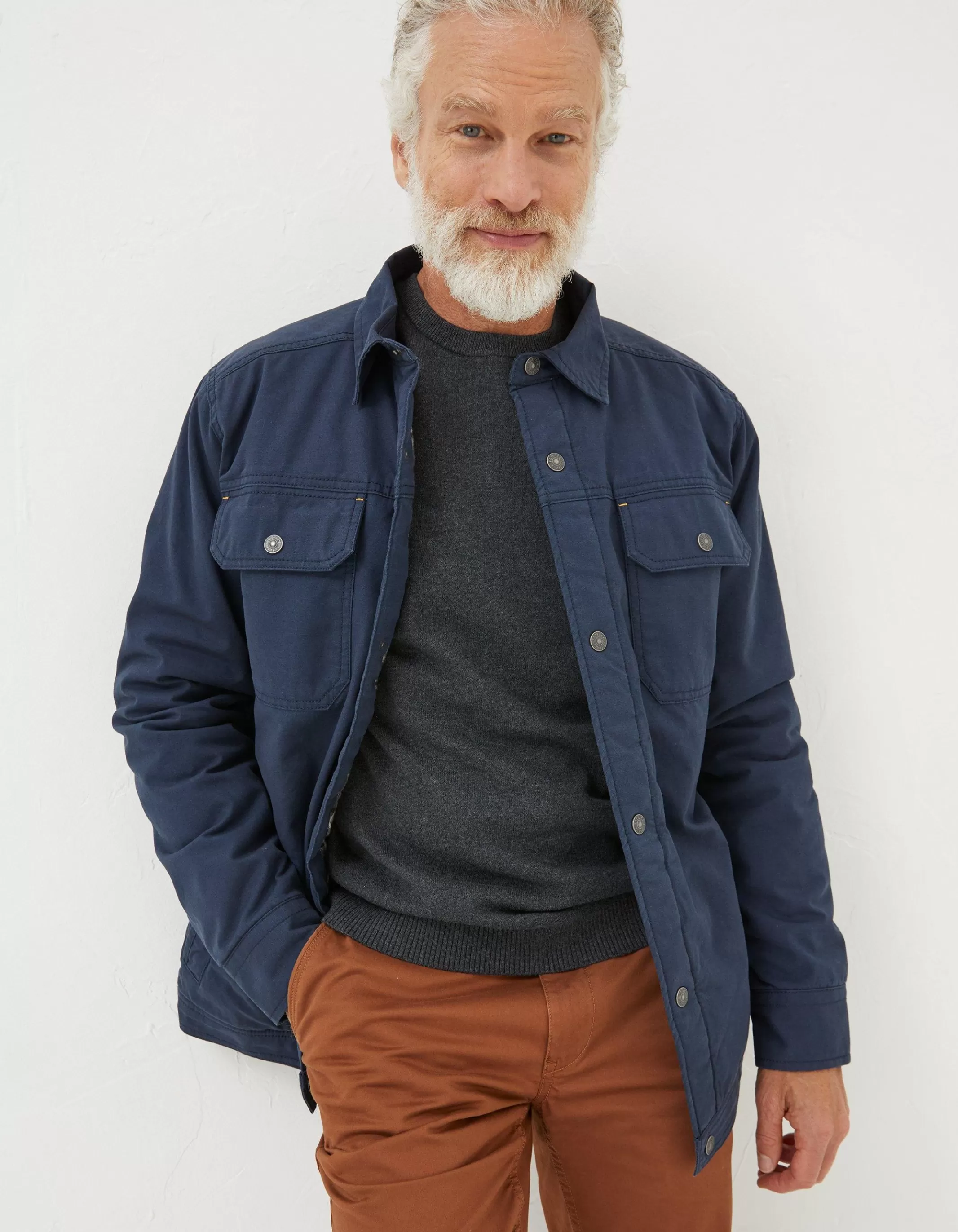 Store FatFace Rutland Overshirt Navy