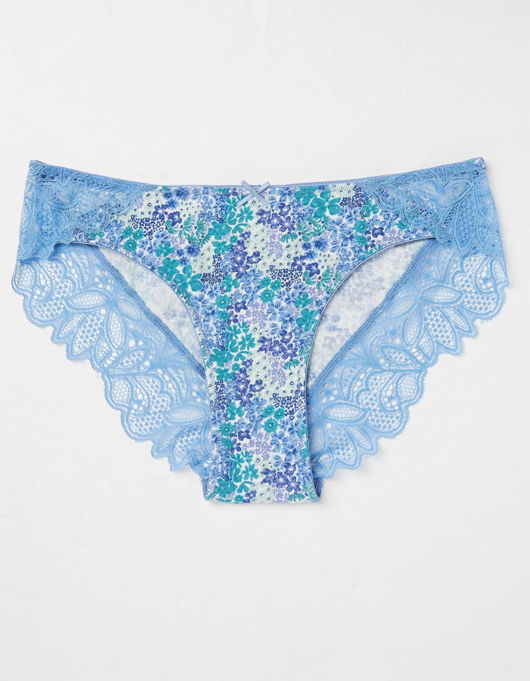 Flash Sale FatFace Sadie Floral Cheeky Knickers Teal Green