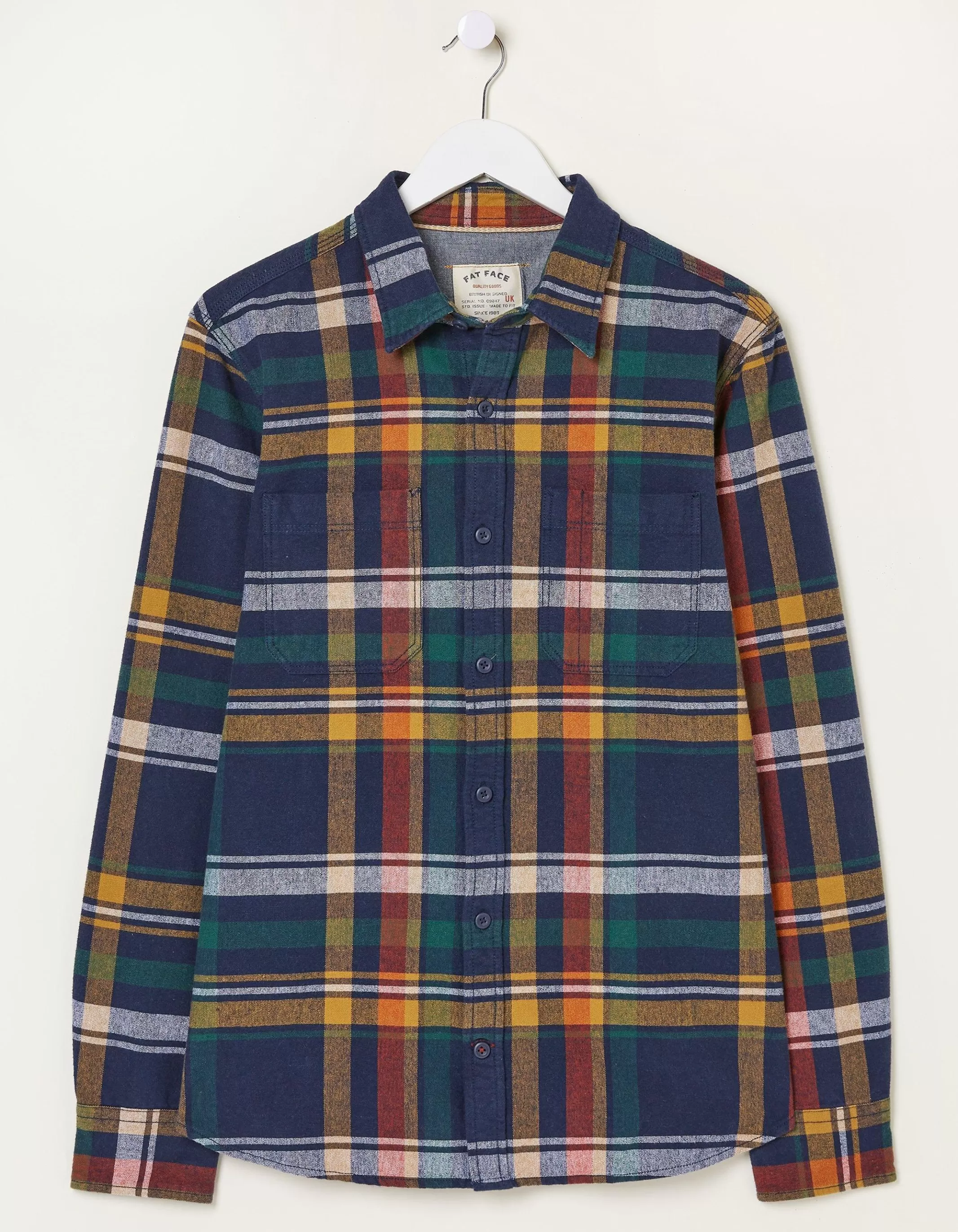 New FatFace Sandy Check Shirt Navy