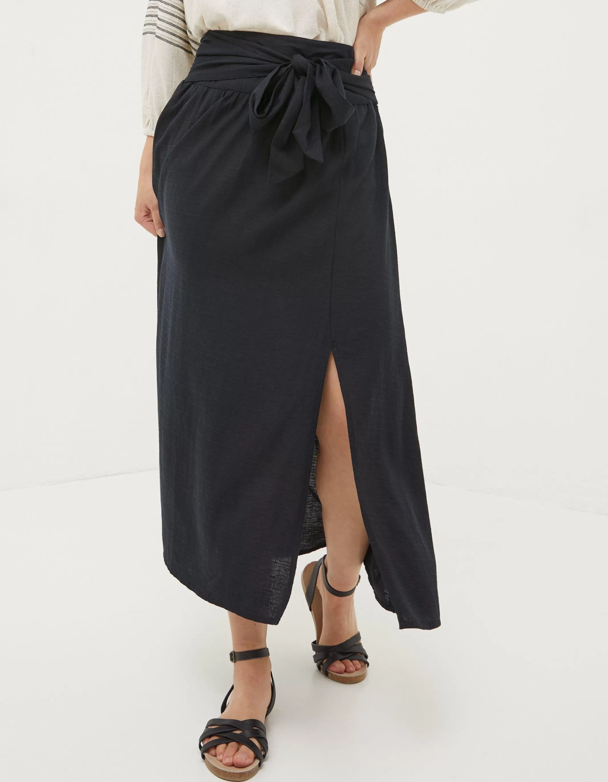 Online FatFace Sascha Midi Skirt Black