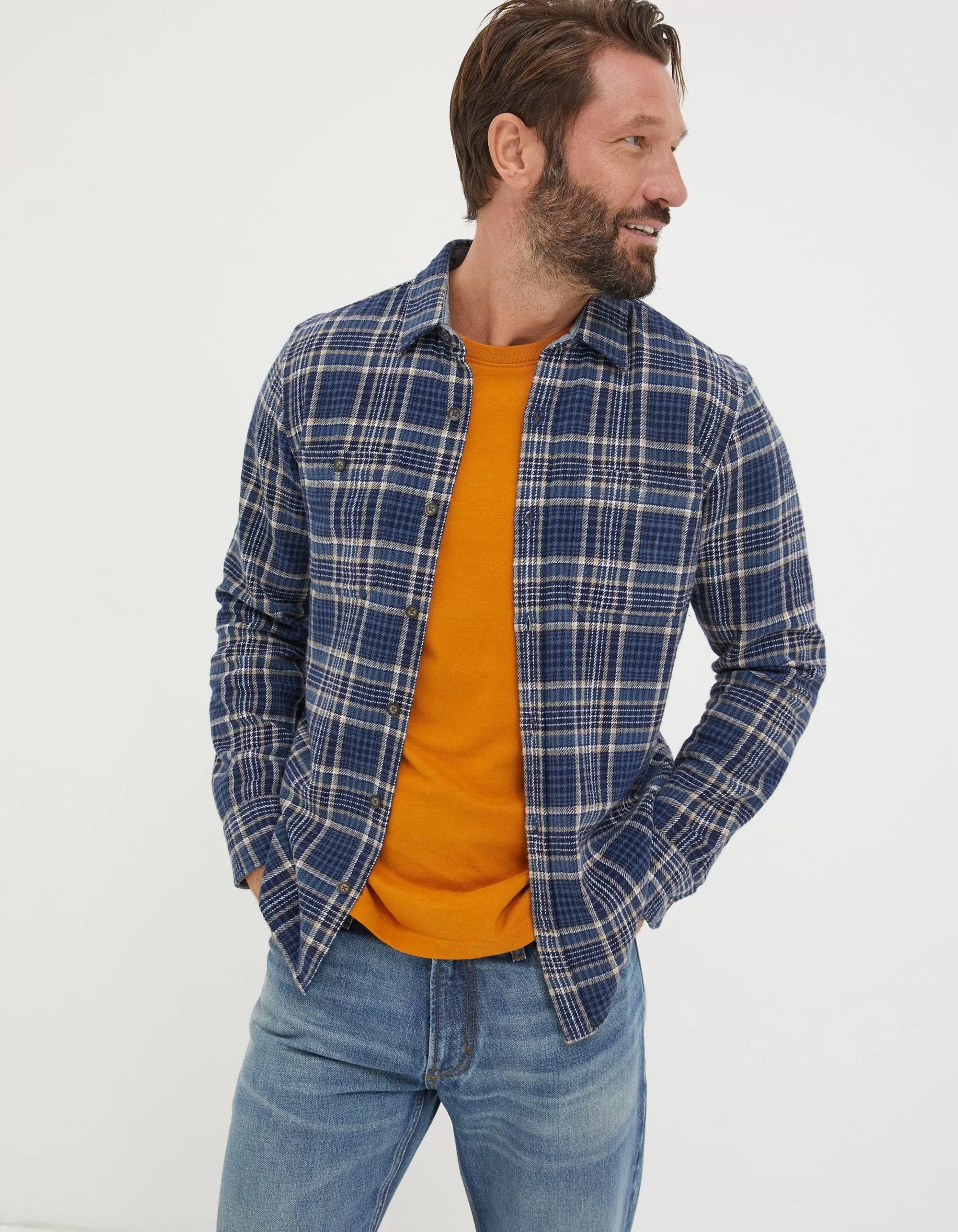 New FatFace Selsey Check Shirt Blue