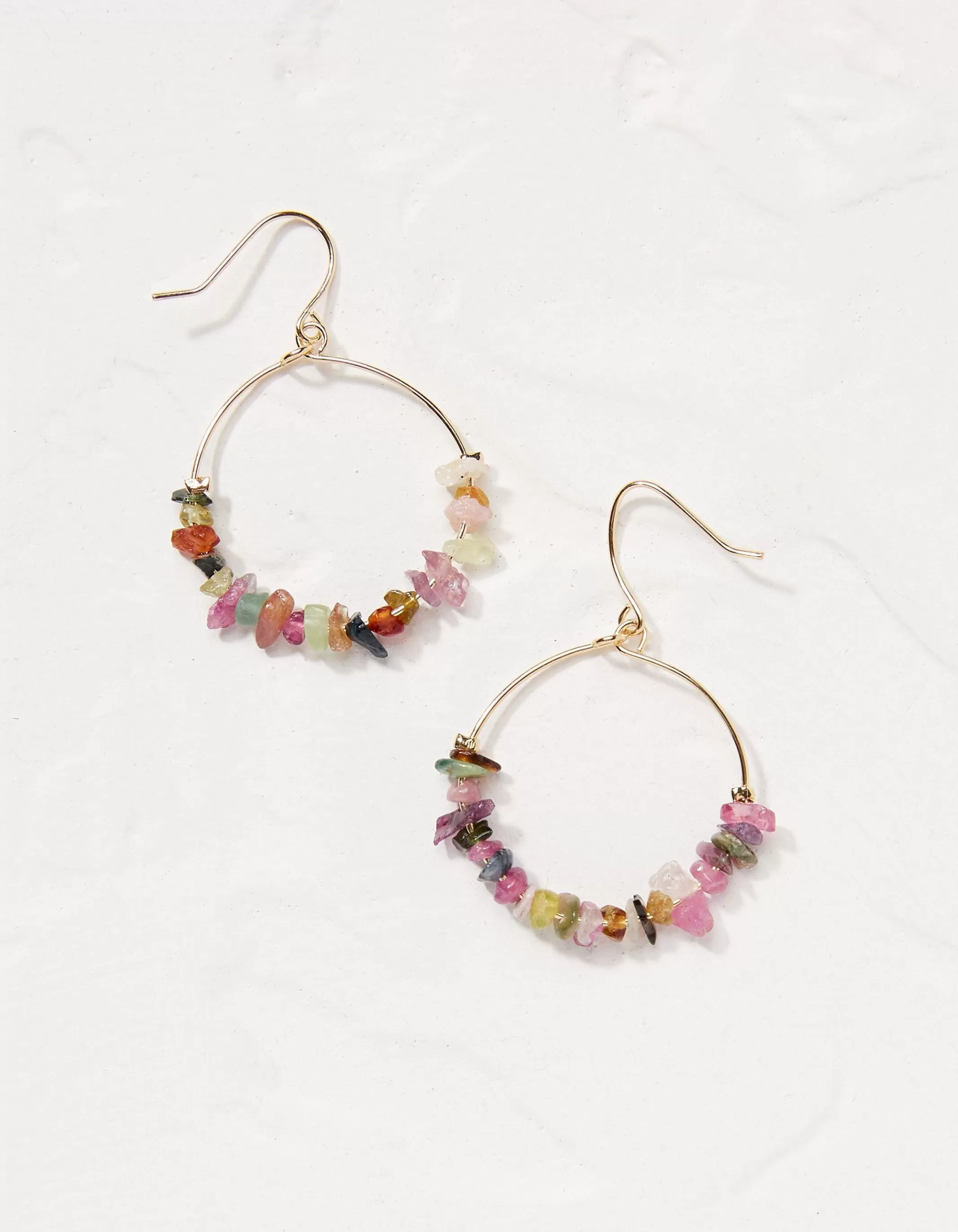 Shop FatFace Semi Precious Stone Hoops Multi