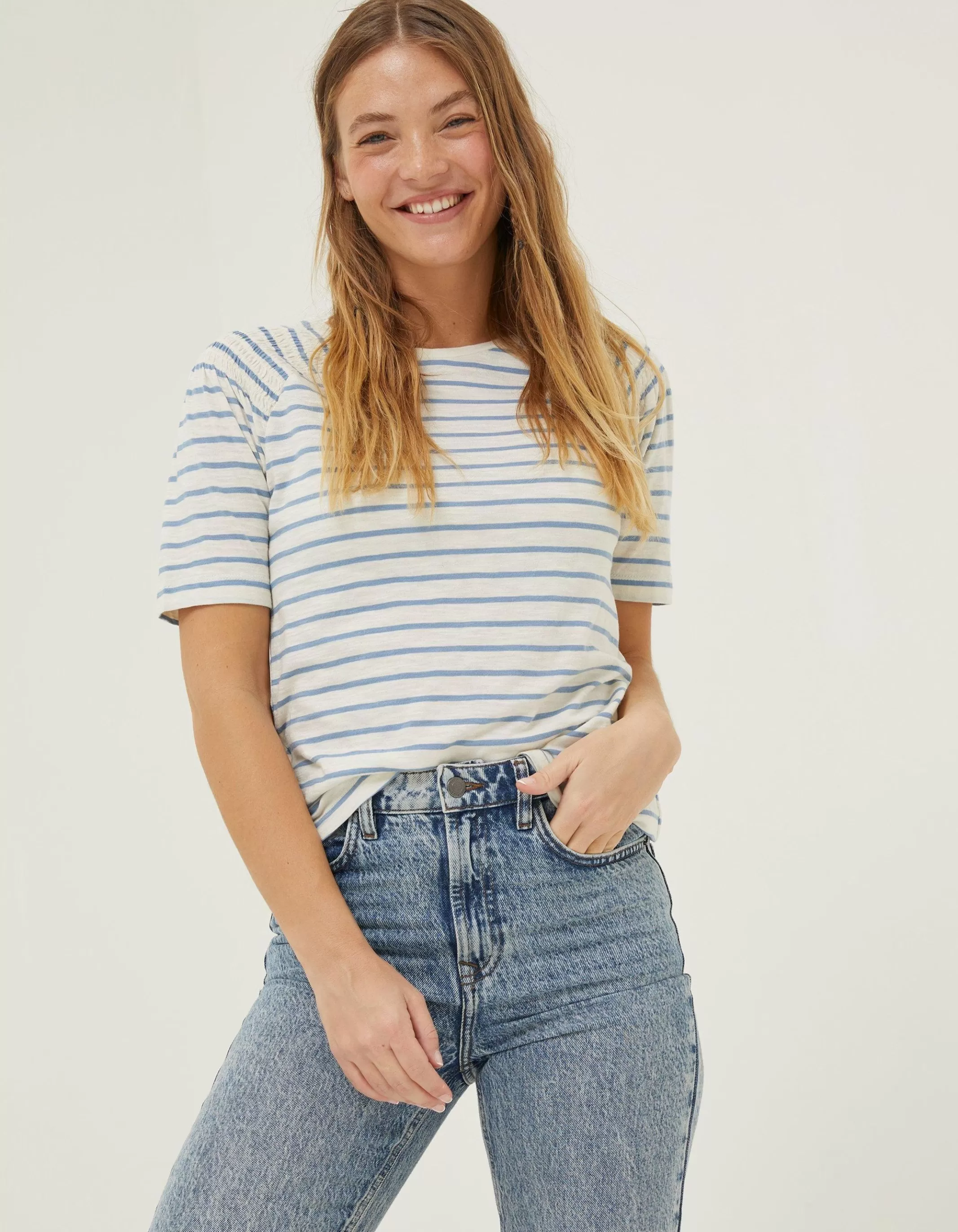 Best FatFace Skylar Stripe Top Blue