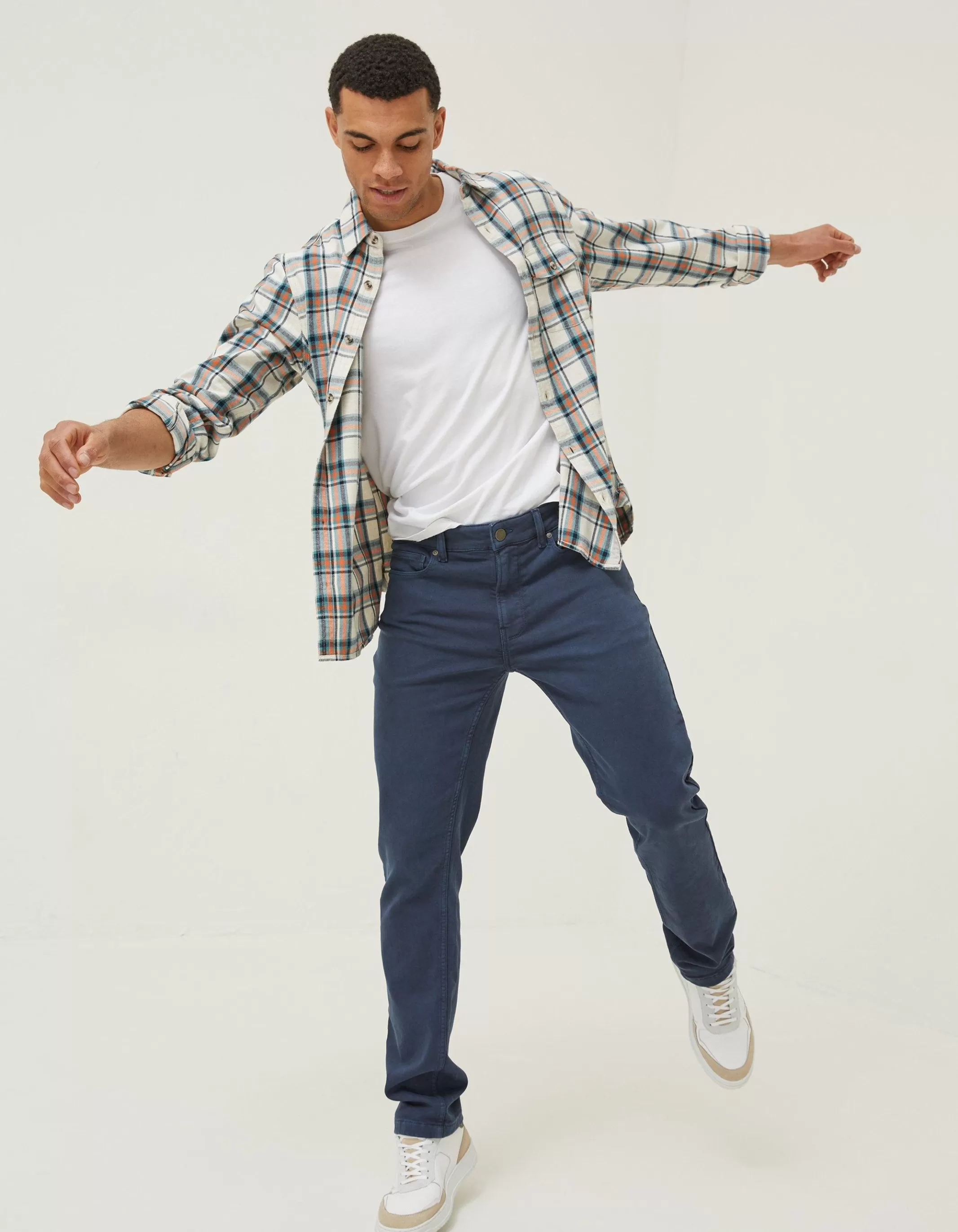 Clearance FatFace Slim Salcombe Trousers Navy