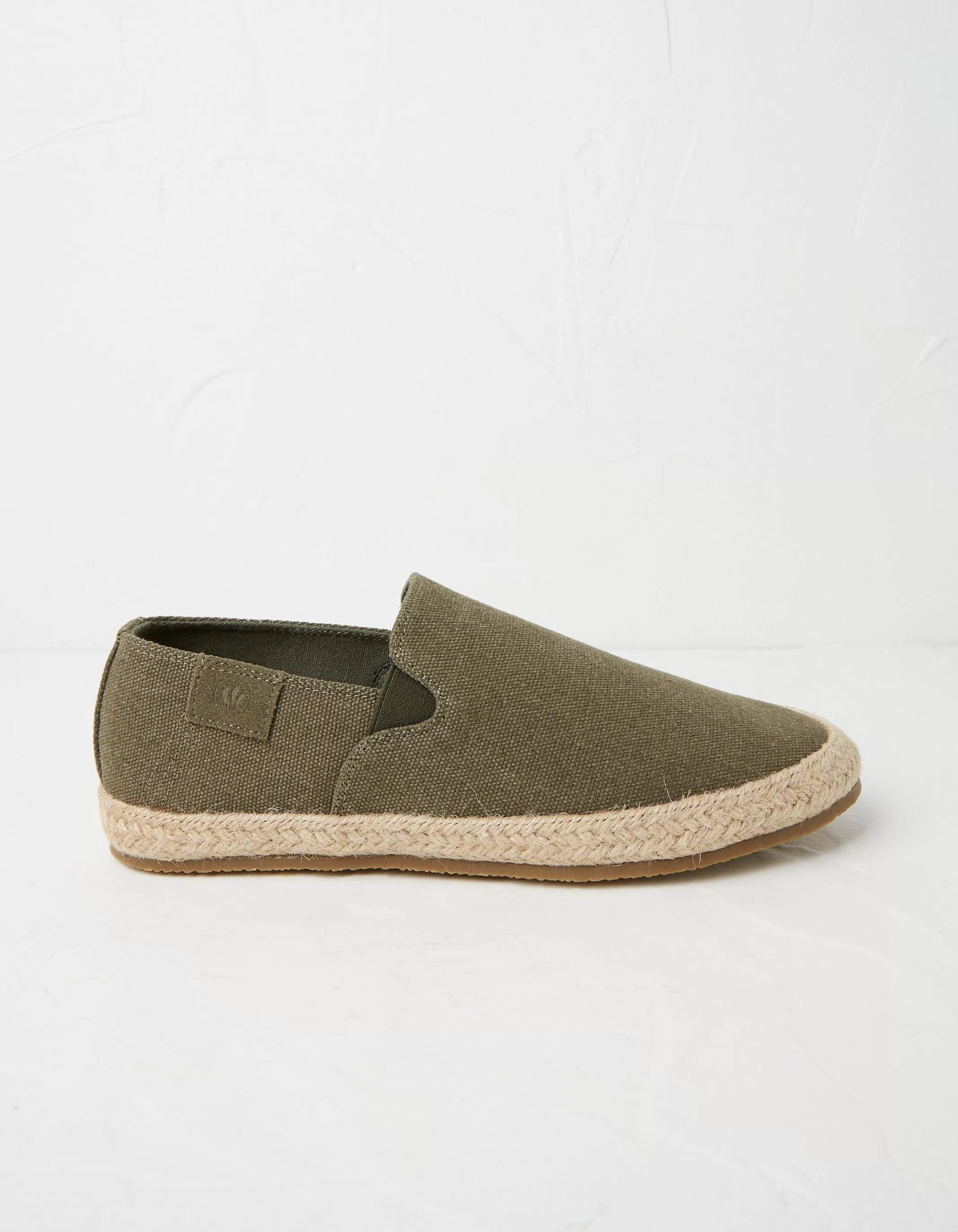 Shop FatFace Slip On Espadrilles Khaki Green