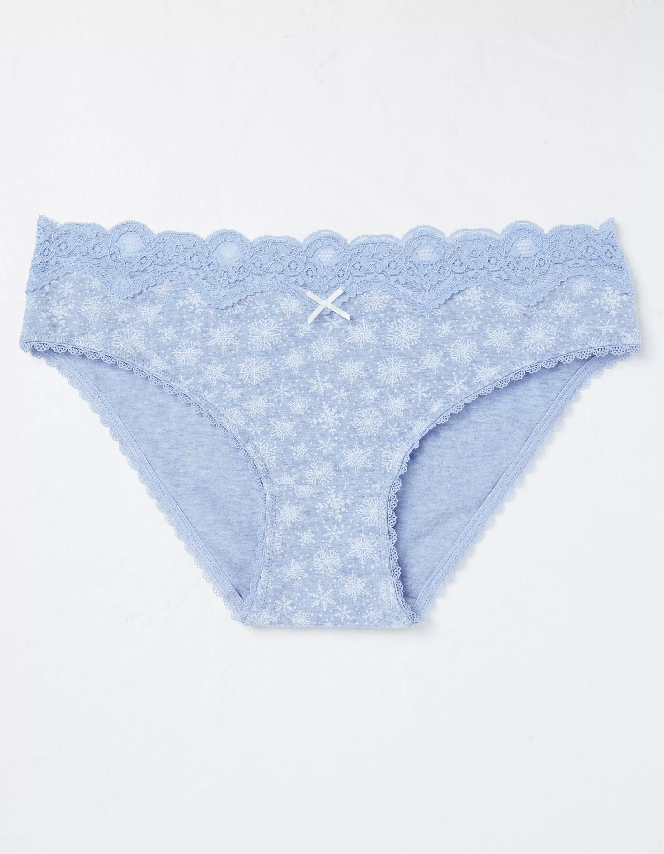New FatFace Snowflake Print Mini Knickers Light Blue