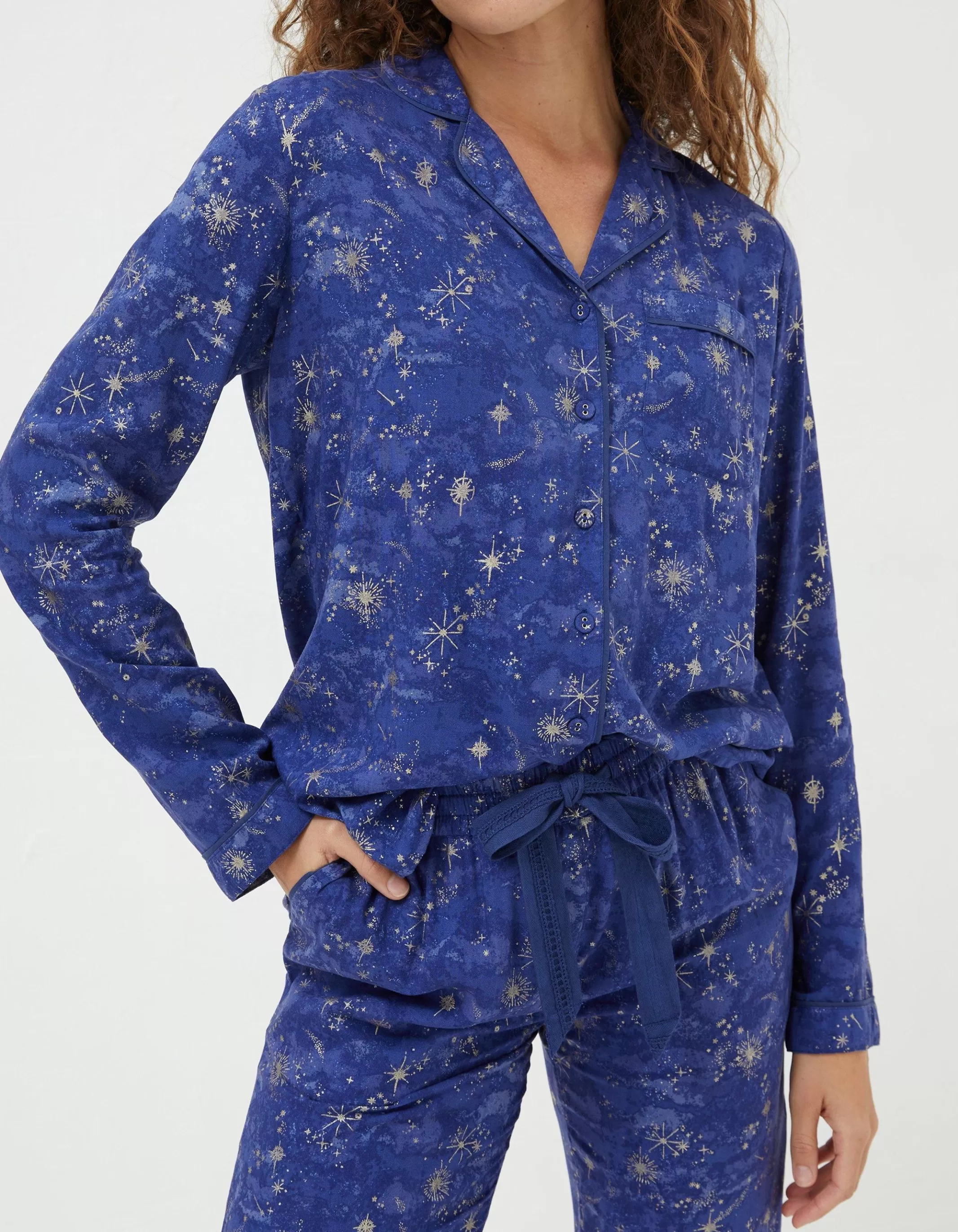 Clearance FatFace Star Print Pyjamas Gift Box Set Navy