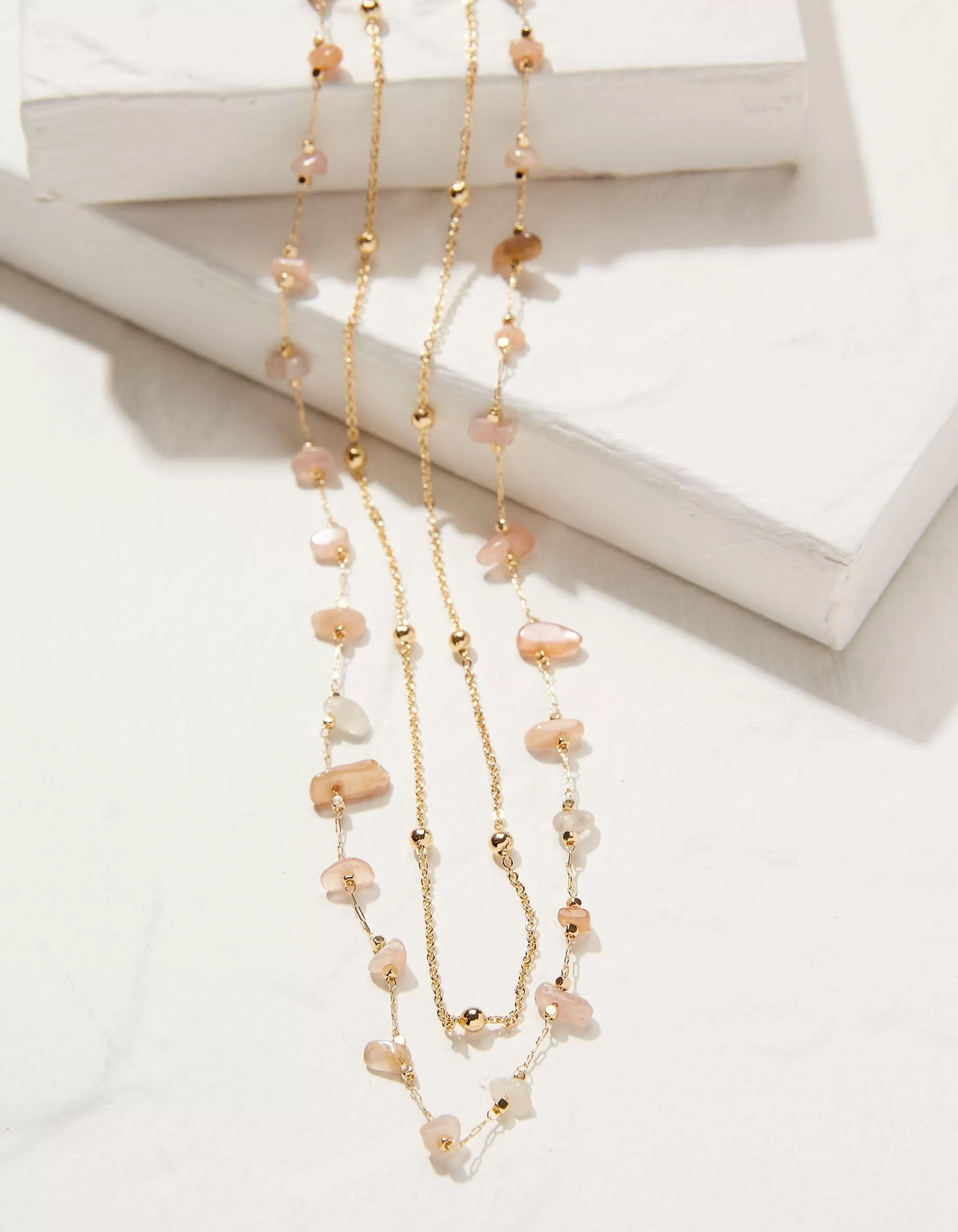 Best Sale FatFace Stone Layered Necklace Pink