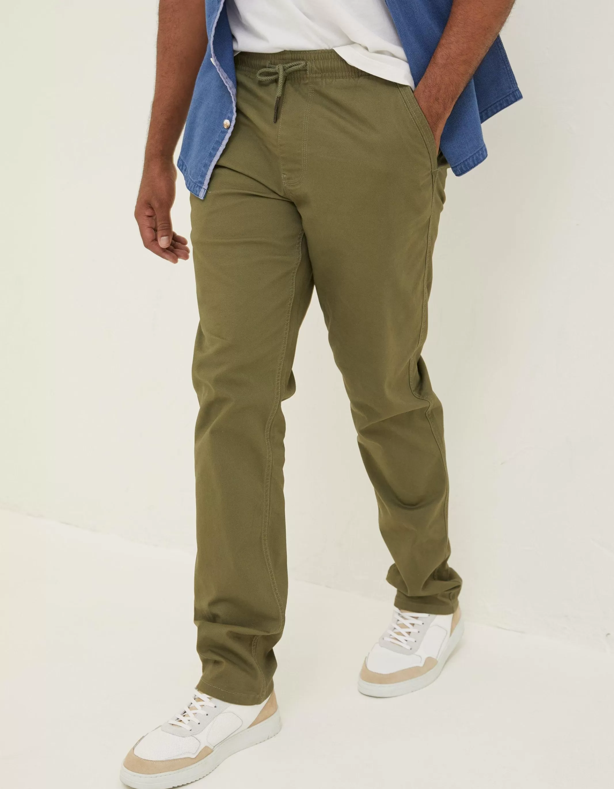 Flash Sale FatFace Straight Pull On Trousers Light Sage