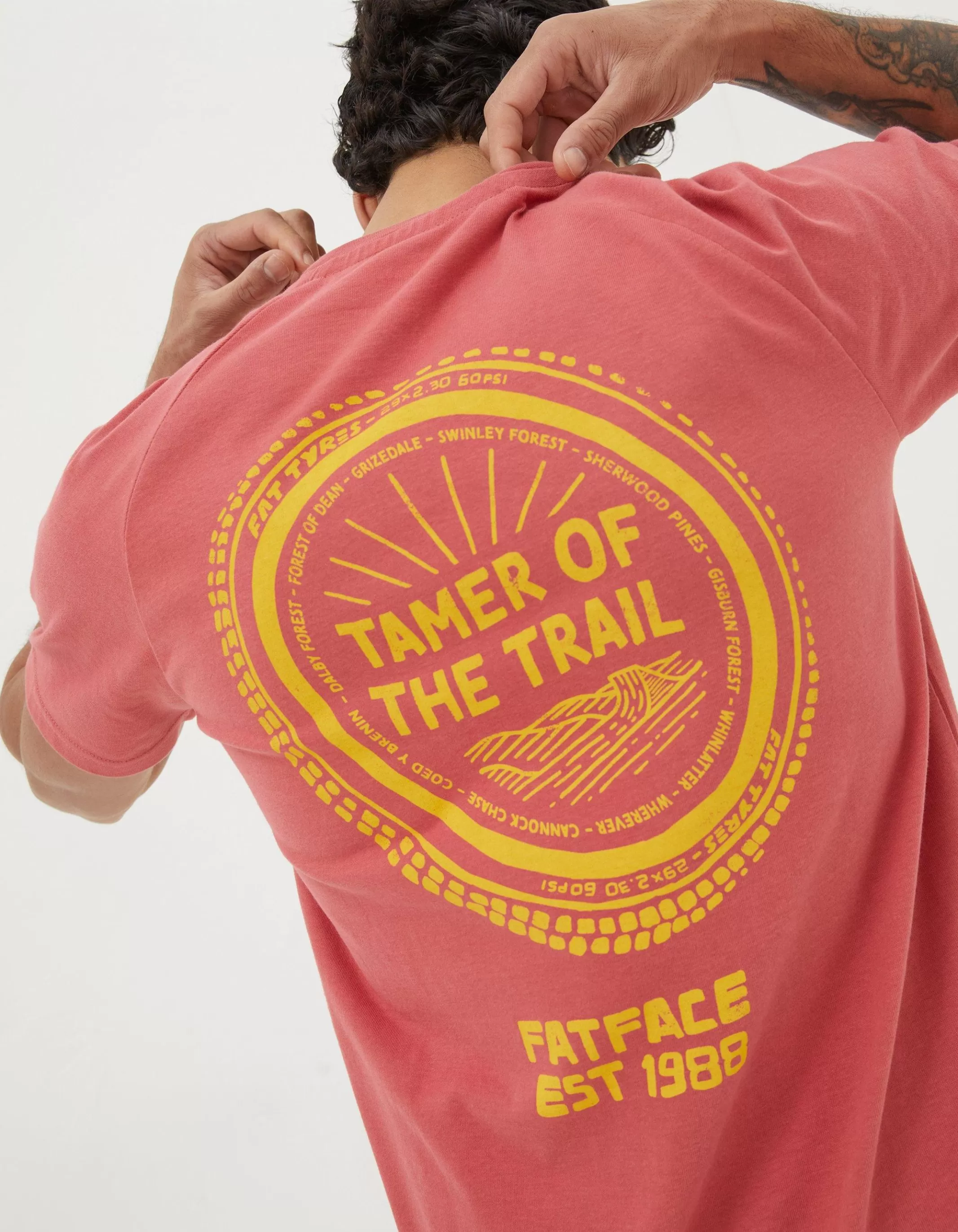 Shop FatFace Trail Tamer T-Shirt Coral Pink