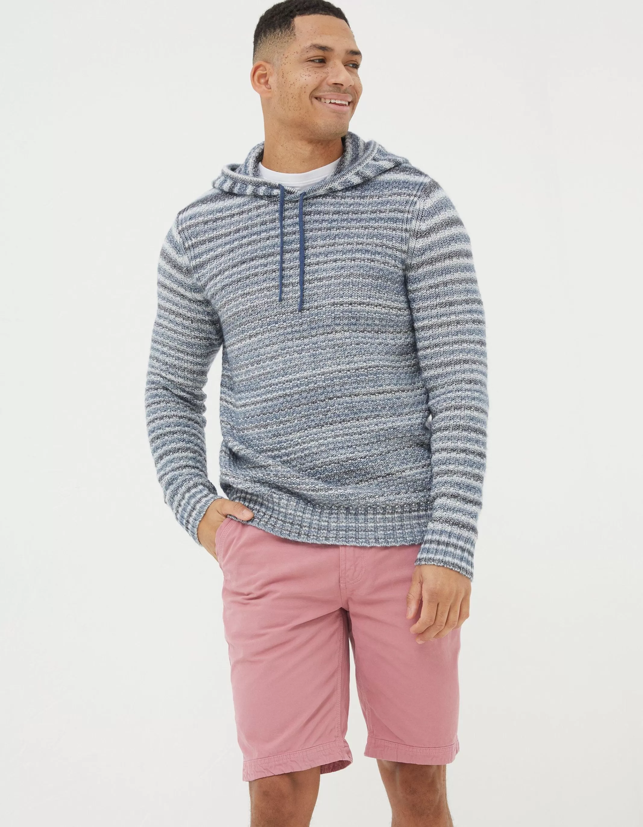 Discount FatFace Trescowe Knitted Hoodie Blue