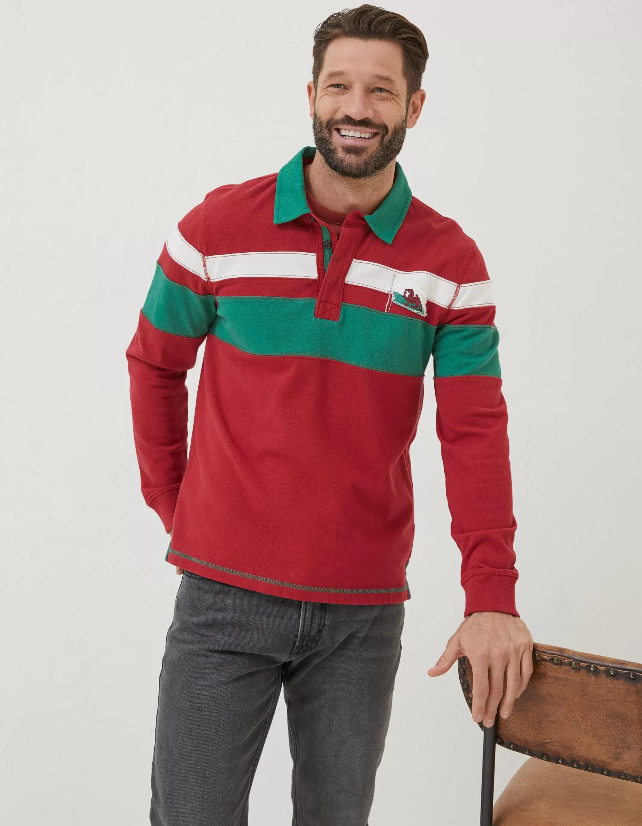 Flash Sale FatFace Wales Nation Rugby Shirt Red